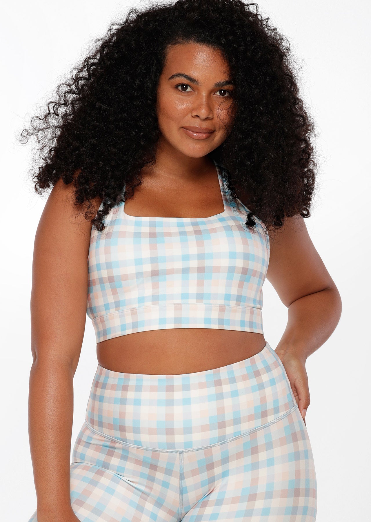 Lorna Jane Sunrise Check Sports Bra - Sunrise Check Print