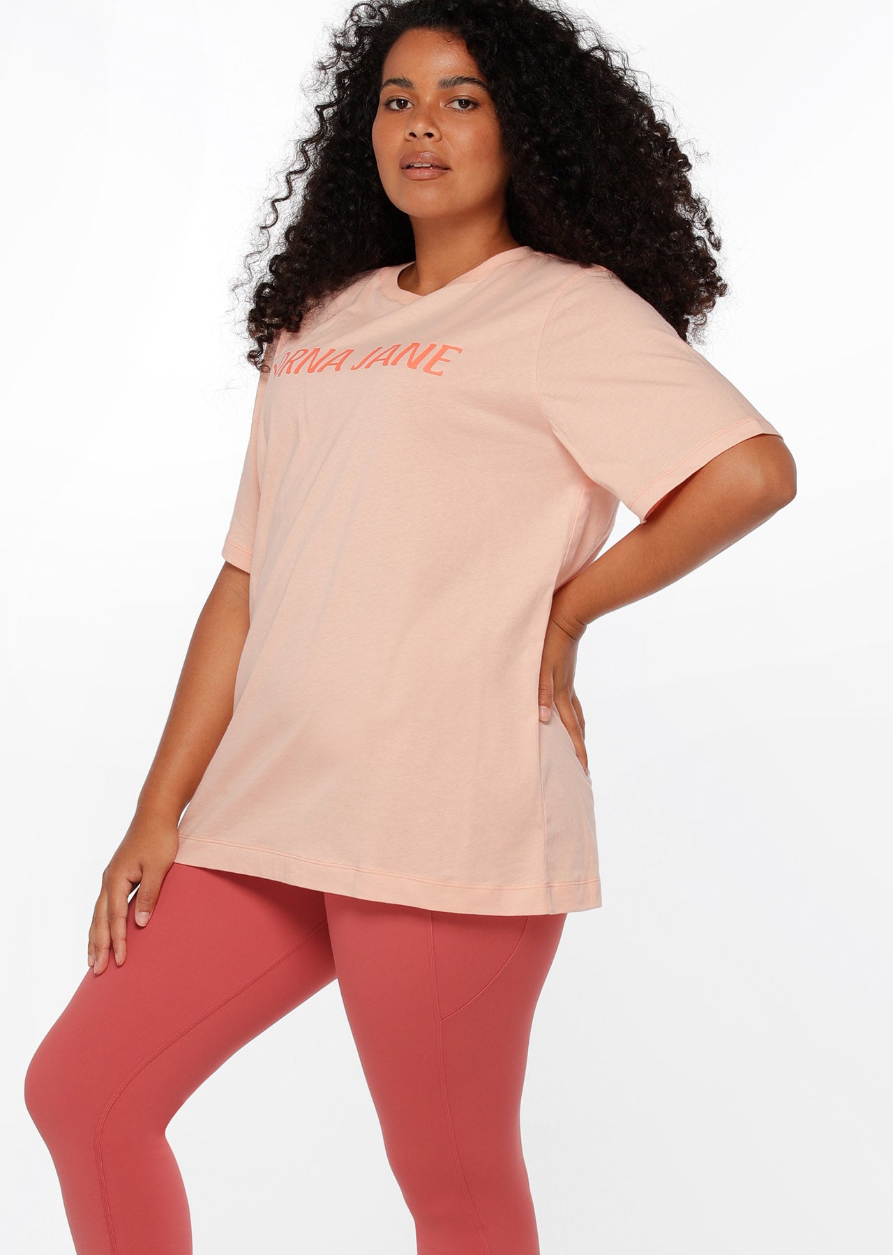 Lorna Jane Peachy Active Oversized Tee - Dusty Peach