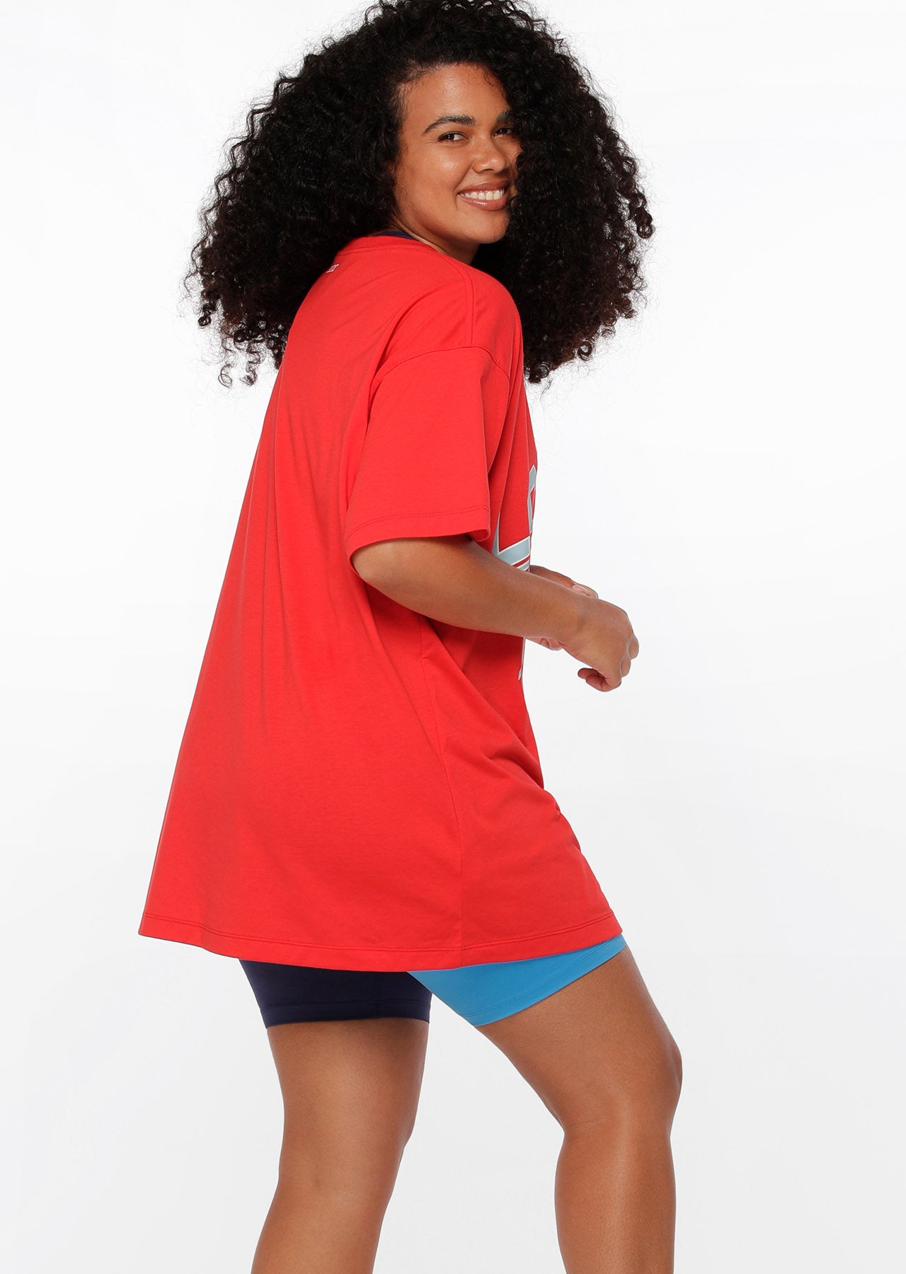 Lorna Jane Game Day Oversized Tee - Hot Tomato