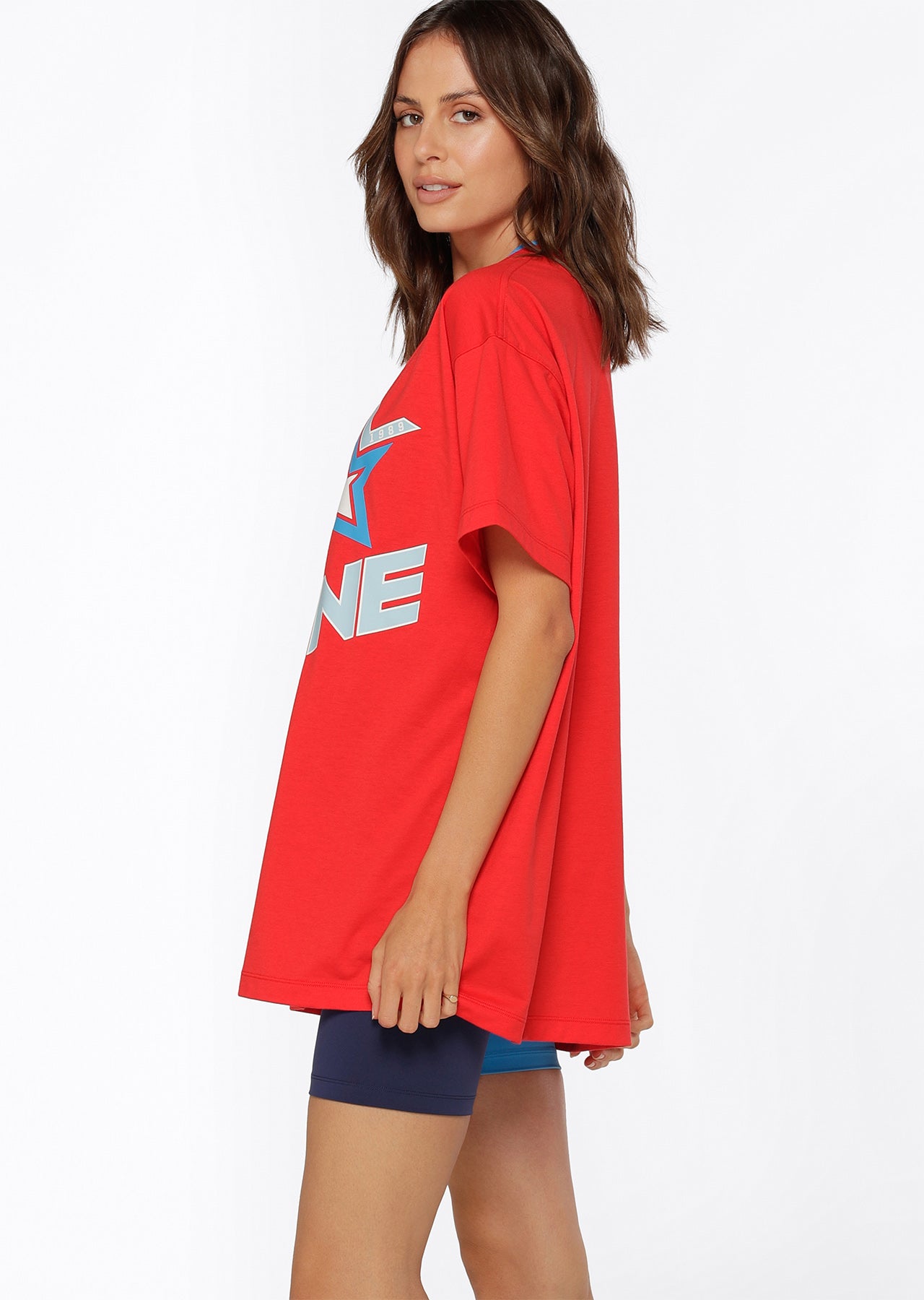 Lorna Jane Game Day Oversized Tee - Hot Tomato