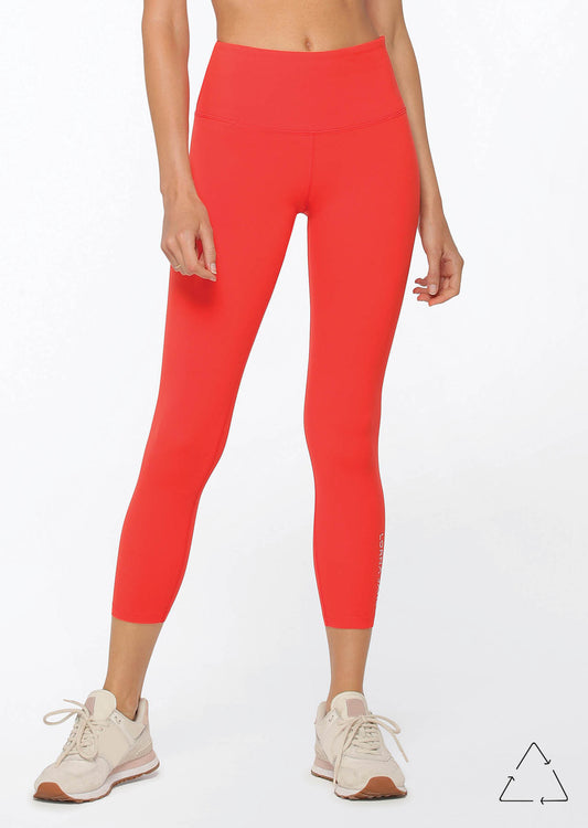 Lorna Jane Lotus Recycled Ankle Biter Leggings - Hot Tomato