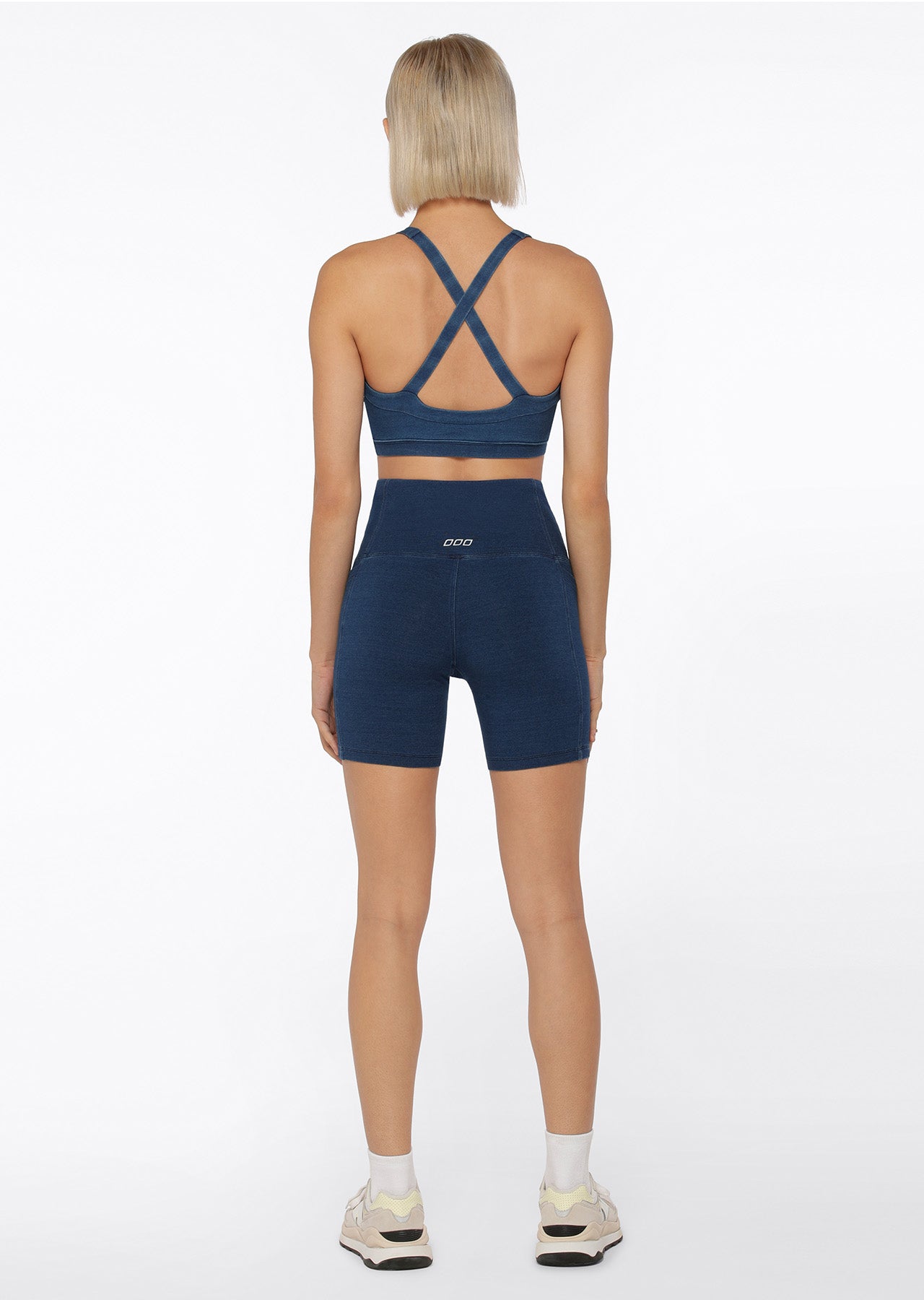 Lorna Jane Denim Diva Phone Pocket Bike Shorts - Denim Blue