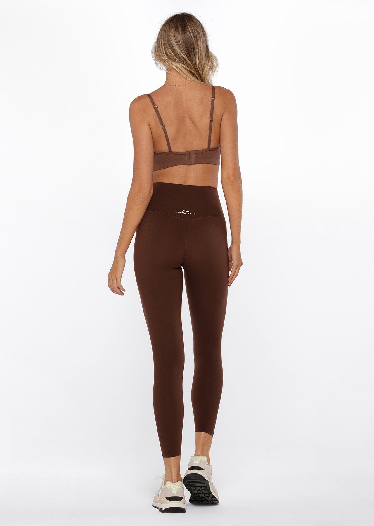 Lorna Jane Hi-Fold Lotus Ankle Biter Leggings - Espresso