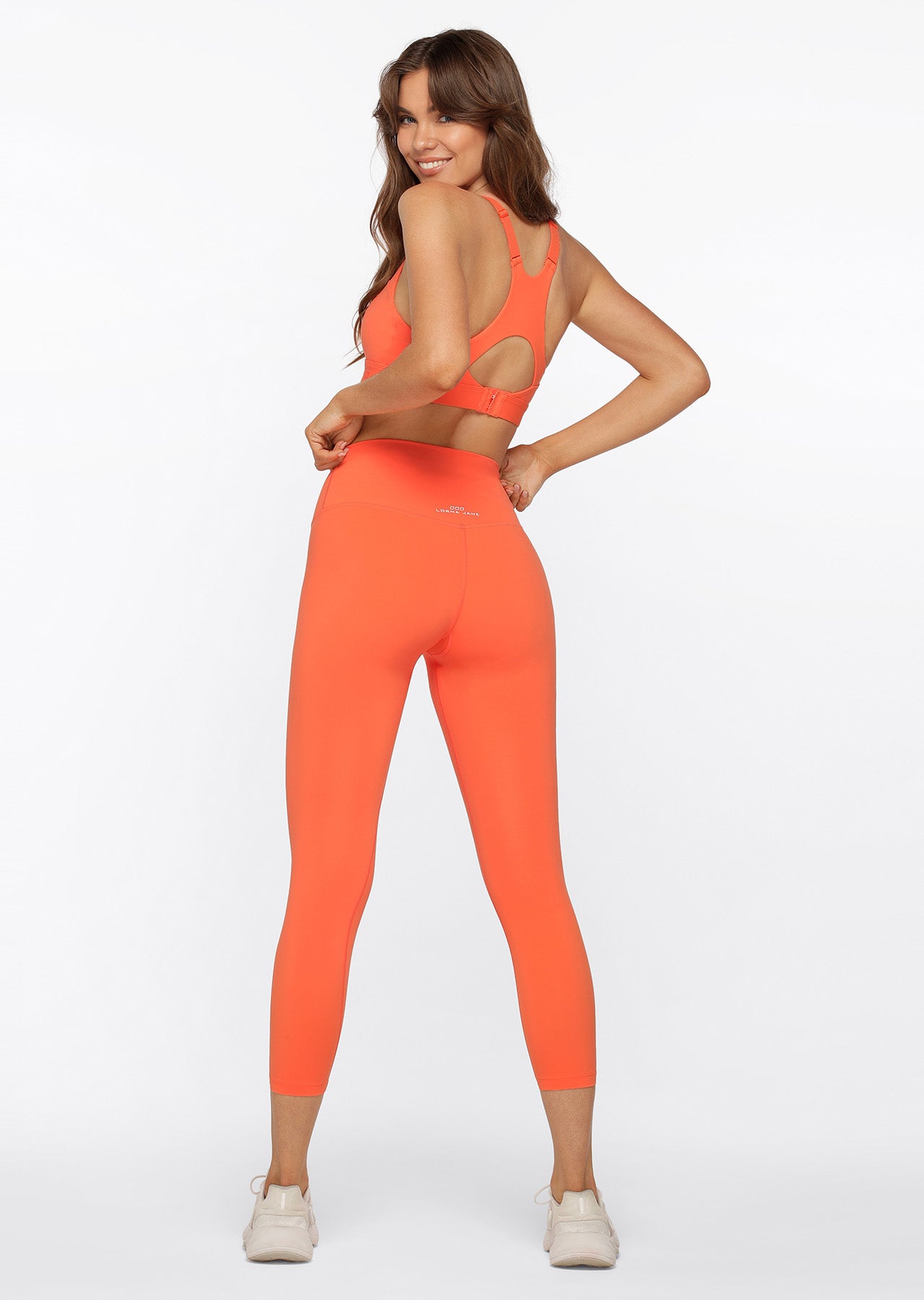 Lorna Jane Hi-Fold Lotus Ankle Biter Leggings - Satsuma