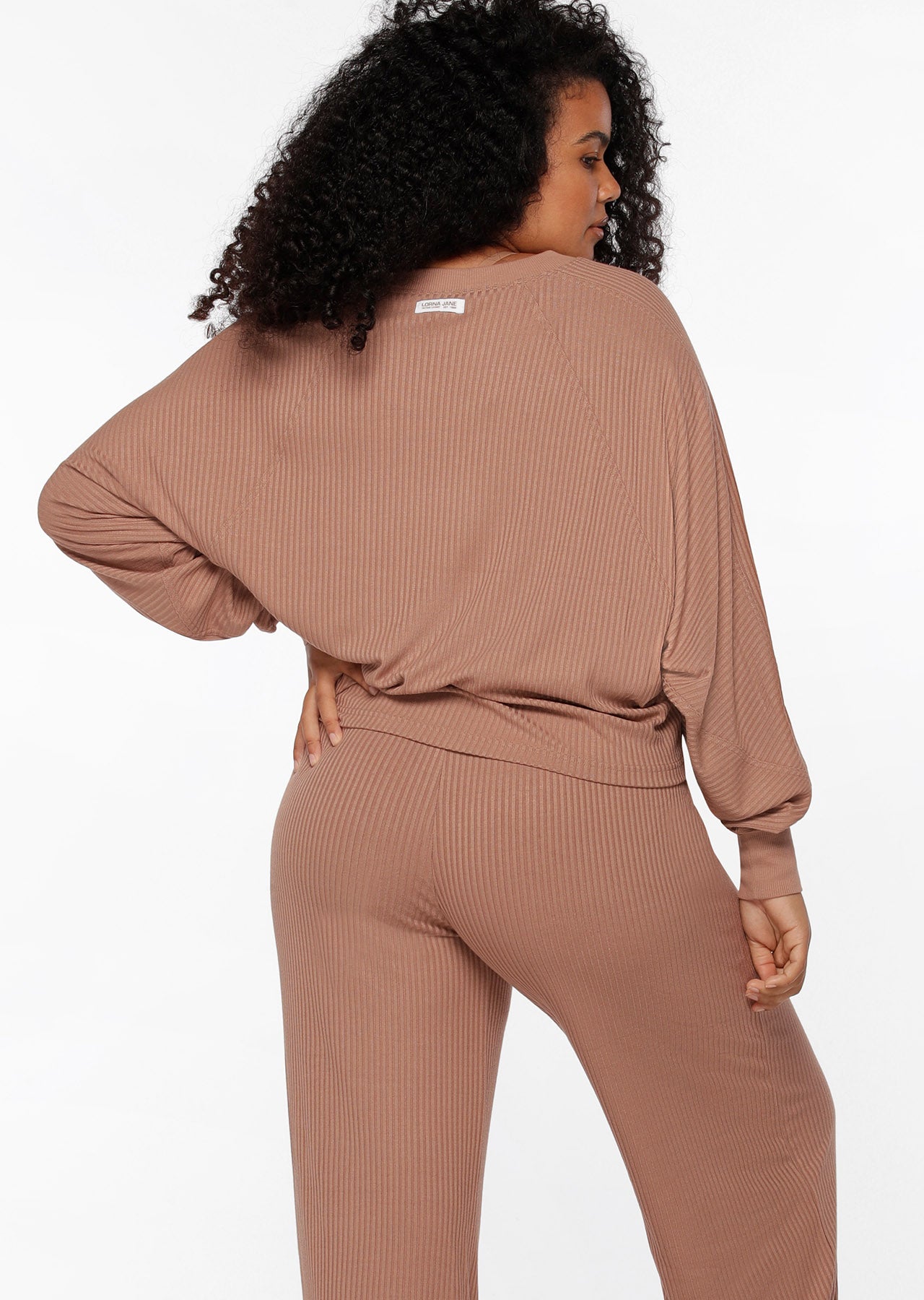 Lorna Jane Rest And Relax Rib Sweat - Walnut