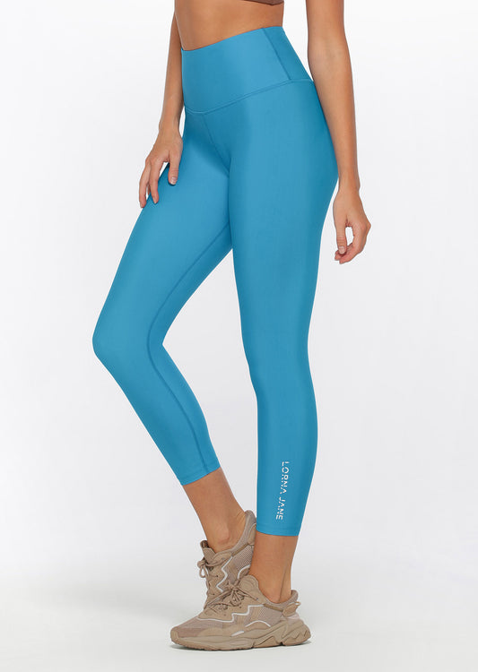 Lorna Jane Cool Touch Lotus Ankle Biter Leggings - Capri Blue