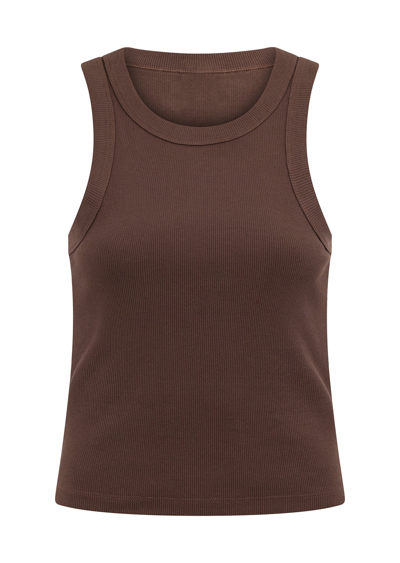 Lorna Jane Classic Ribbed Tank - Chocolate