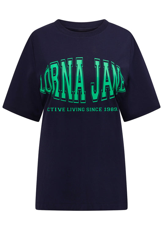 Lorna Jane Sporty League Relaxed Tee - French Navy