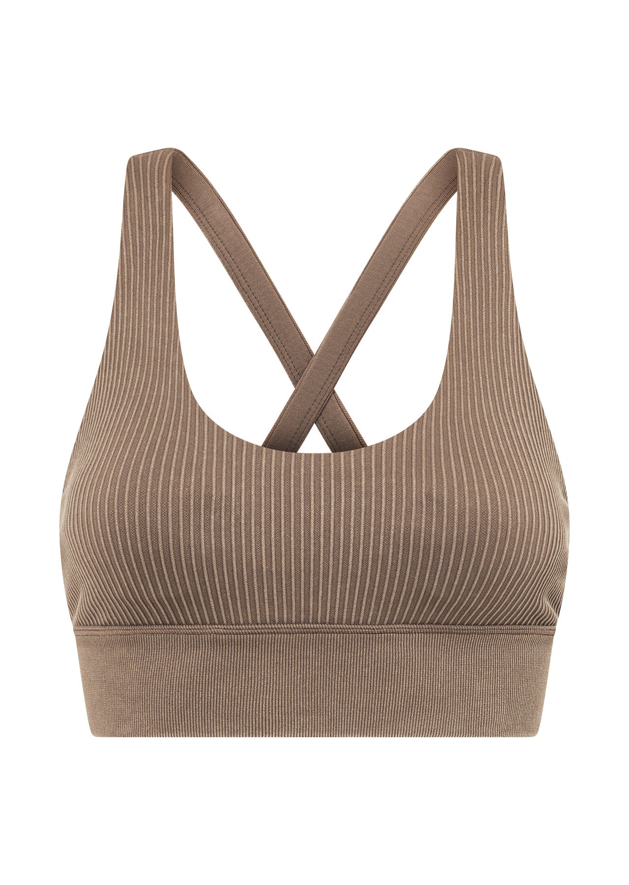Lorna Jane It Girl Wide Rib Seamless Sports Bra - Washed Bone