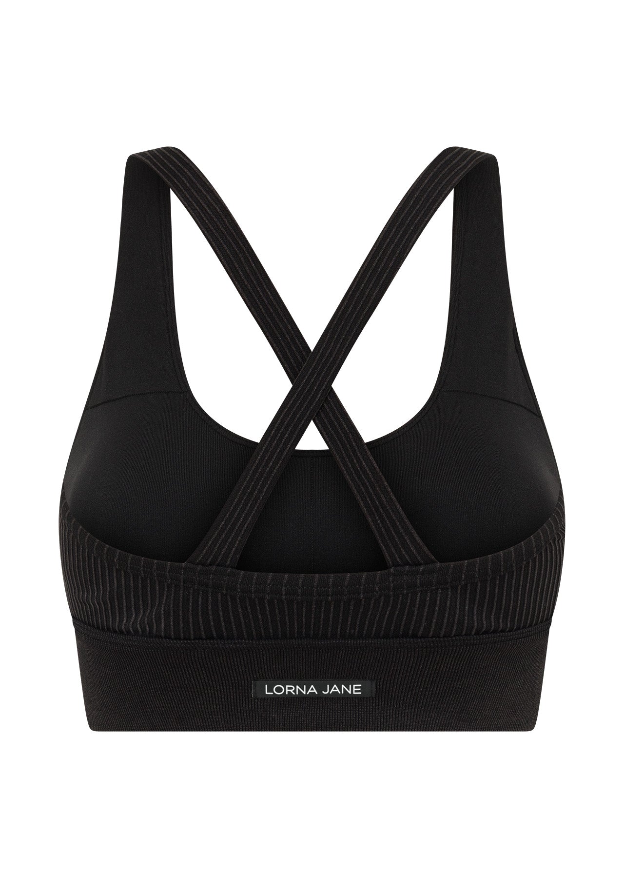 Lorna Jane It Girl Wide Rib Seamless Sports Bra - Washed Black
