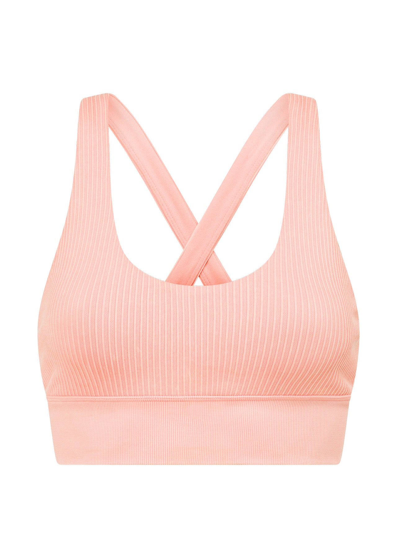Lorna Jane It Girl Wide Rib Seamless Sports Bra - Washed Peach