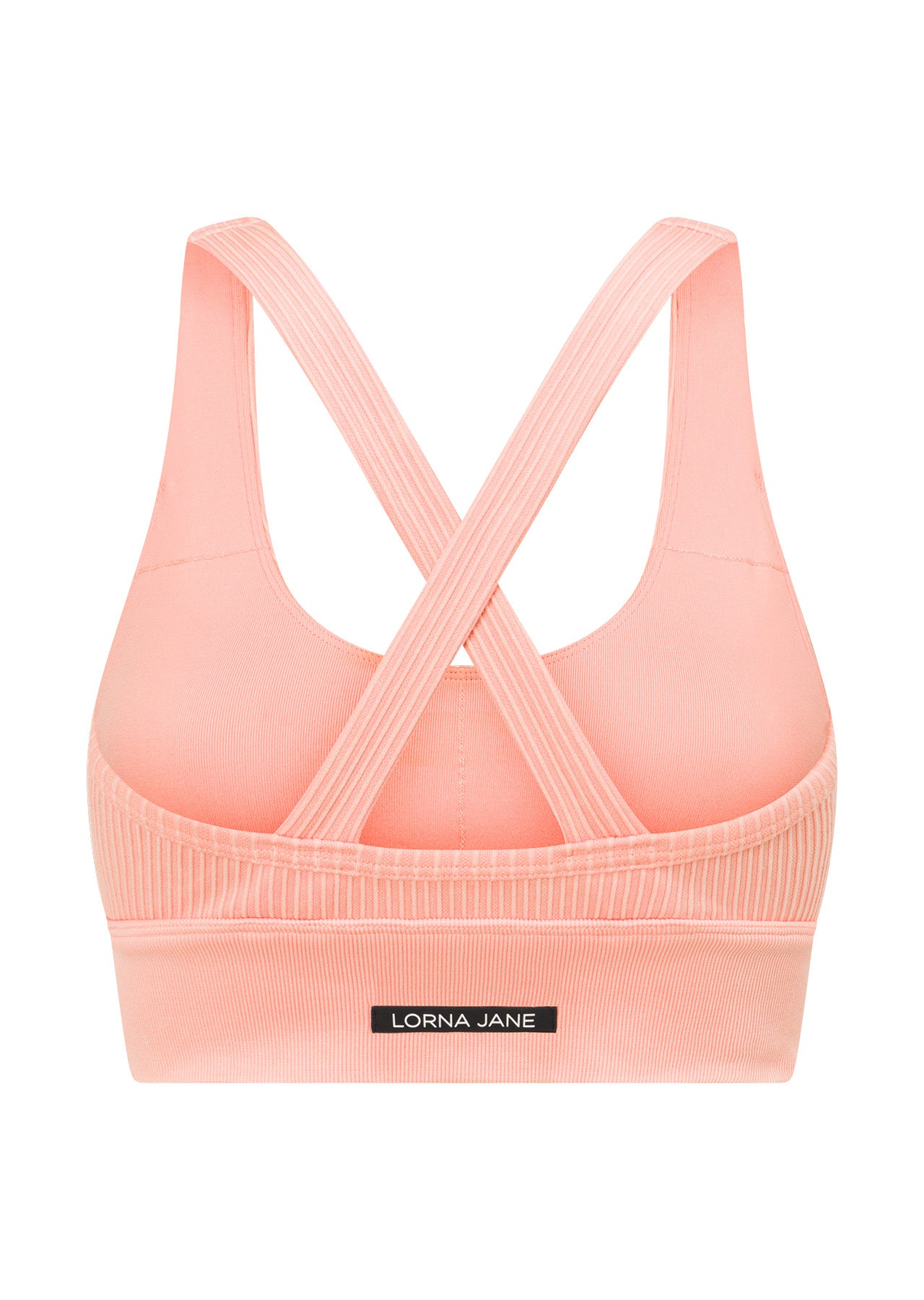 Lorna Jane It Girl Wide Rib Seamless Sports Bra - Washed Peach