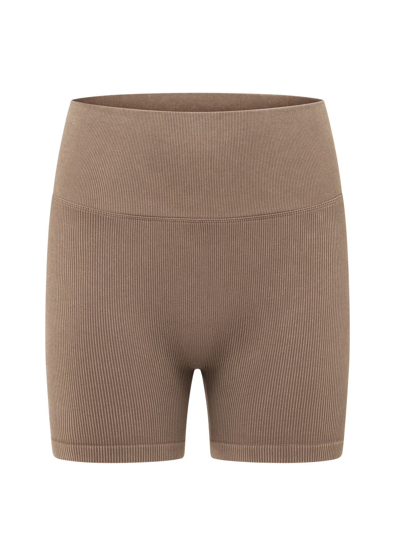 Lorna Jane It Girl Wide Ribbed Seamless 12cm Bike Shorts - Washed Bone