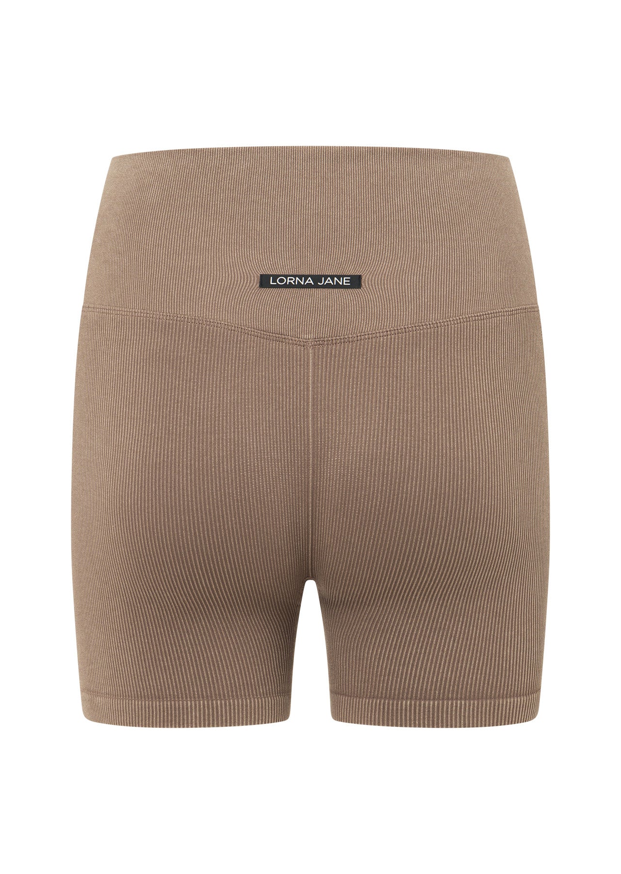 Lorna Jane It Girl Wide Ribbed Seamless 12cm Bike Shorts - Washed Bone