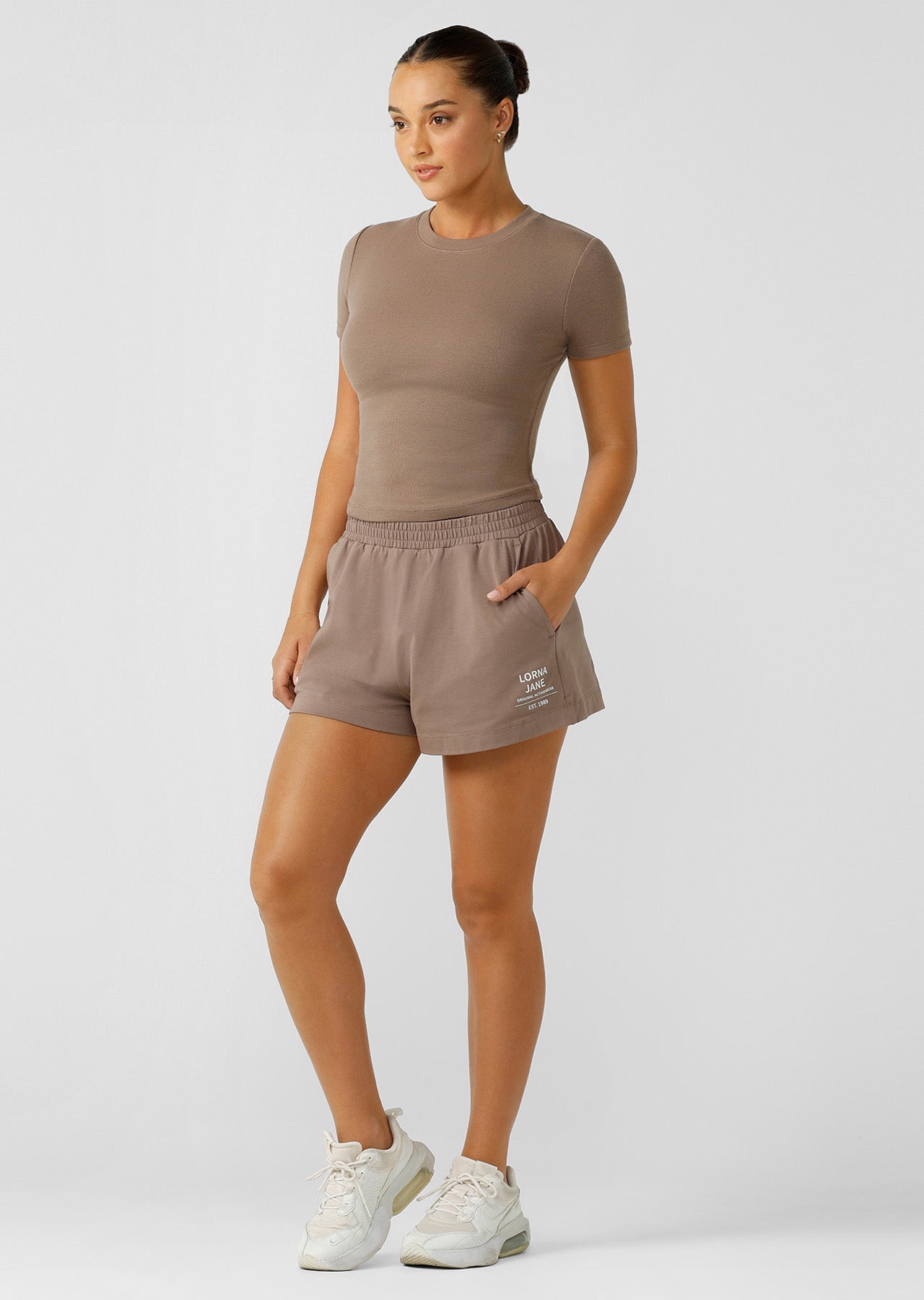 Lorna Jane Weekender Walk Shorts - Bone