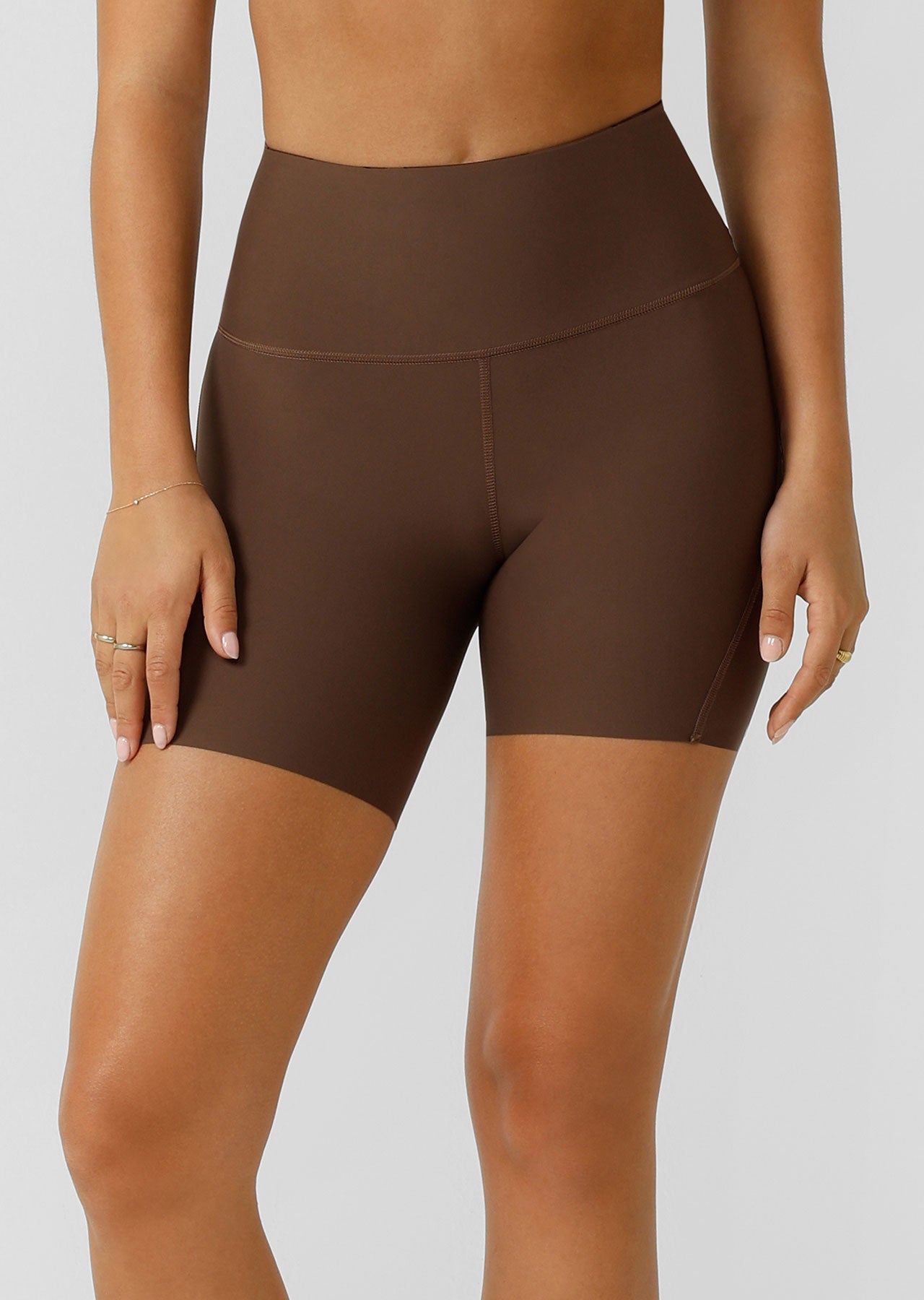 Lorna Jane Safari Reversible No Chafe 16cm Bike Shorts - Espresso Safari Print