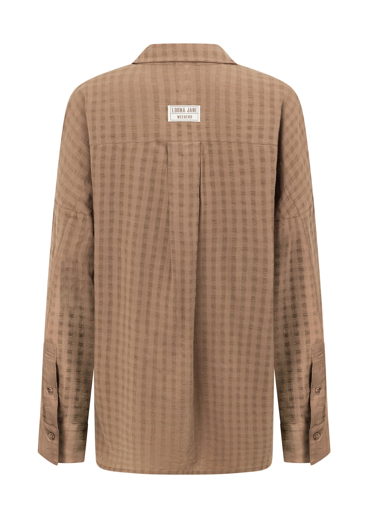 Lorna Jane Summer Stripe Textured Shirt - Bone