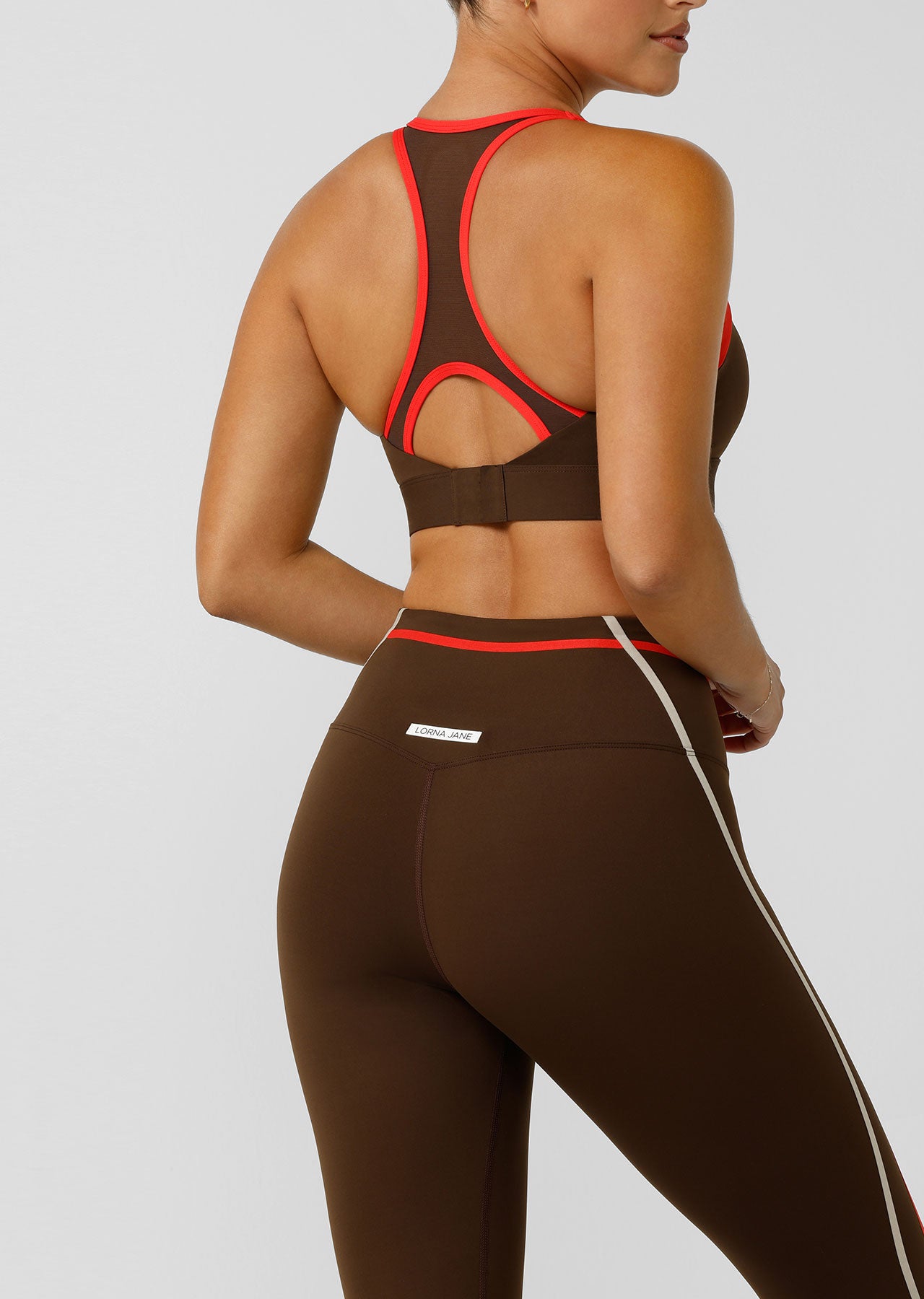 Lorna Jane Keep Your Cool Sports Bra - Espresso Multi