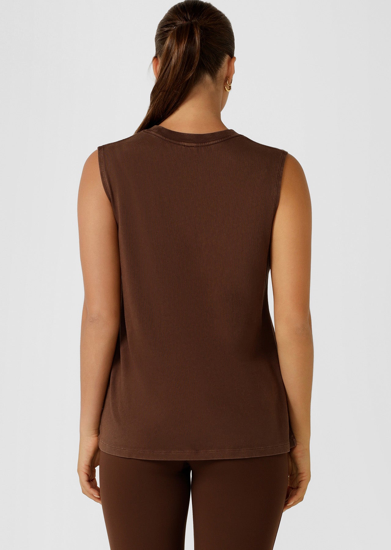Lorna Jane Conquer Washed Muscle Tank - Washed Espresso