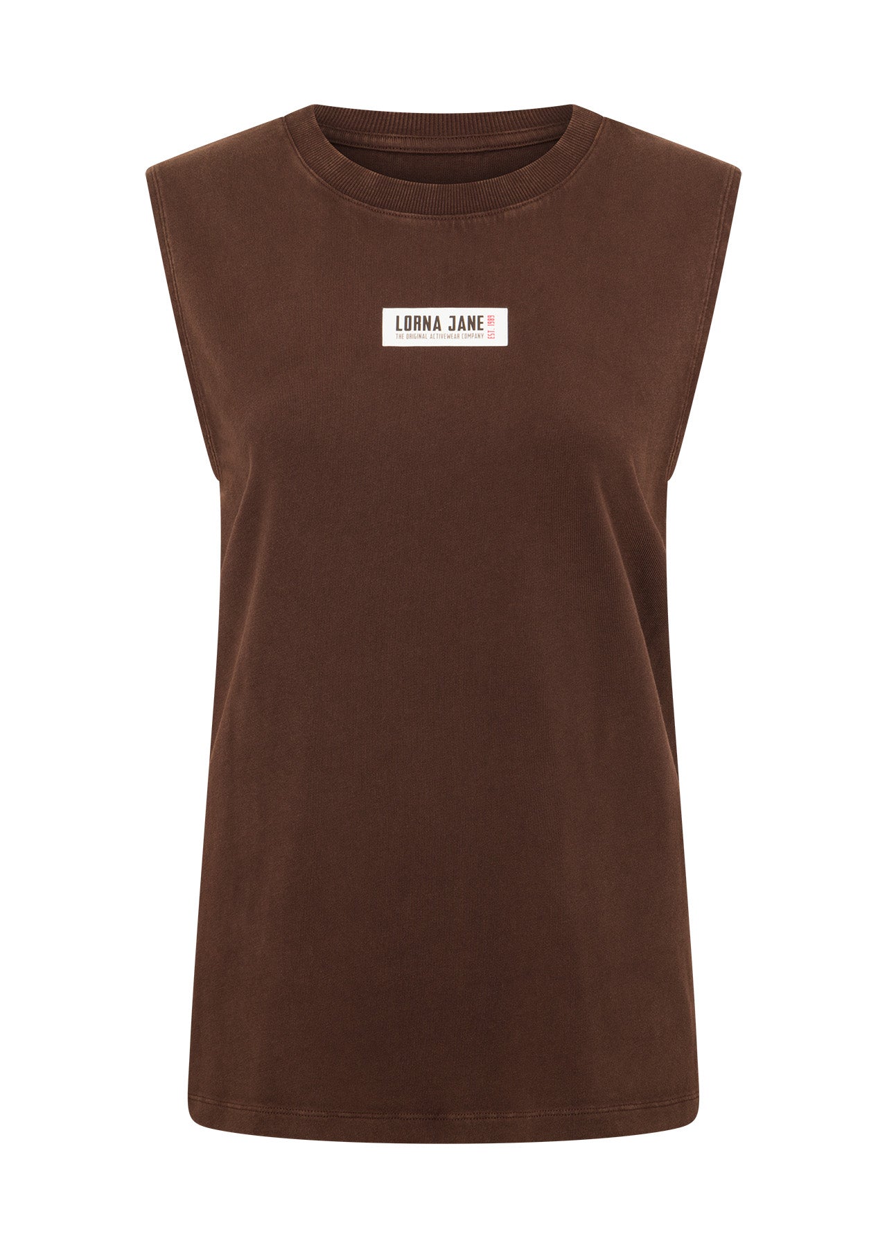 Lorna Jane Conquer Washed Muscle Tank - Washed Espresso