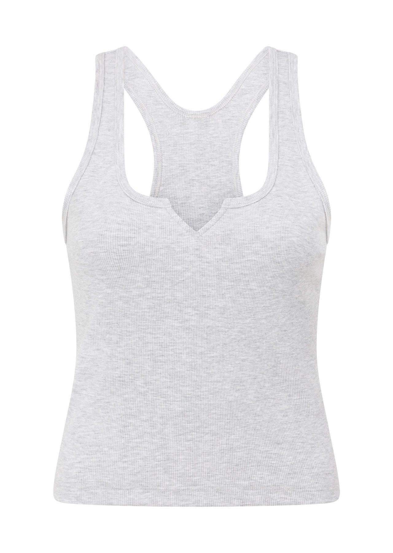 Lorna Jane Muse Rib Tank - Light Grey Marl