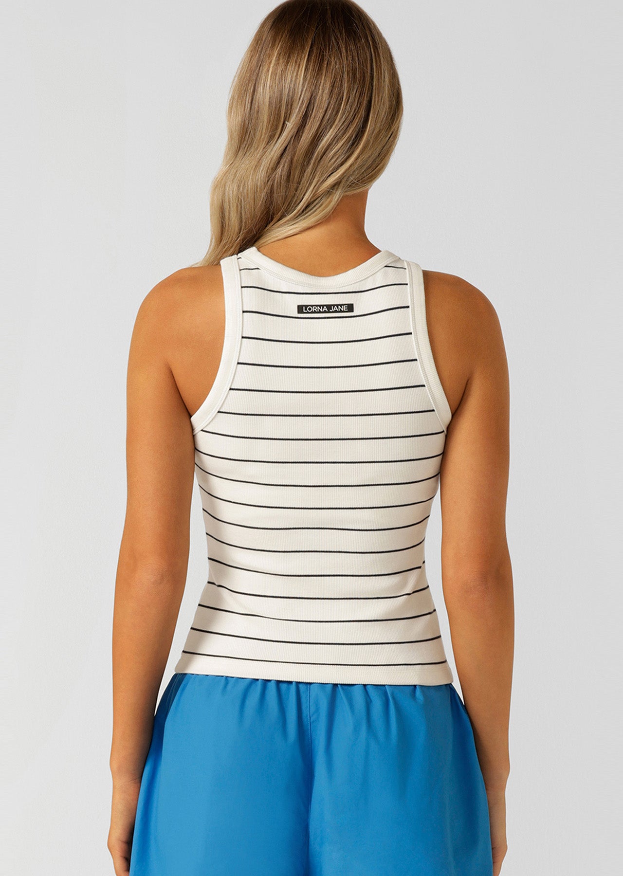 Lorna Jane LJ Basics Stripe Rib Tank - All Time Stripe