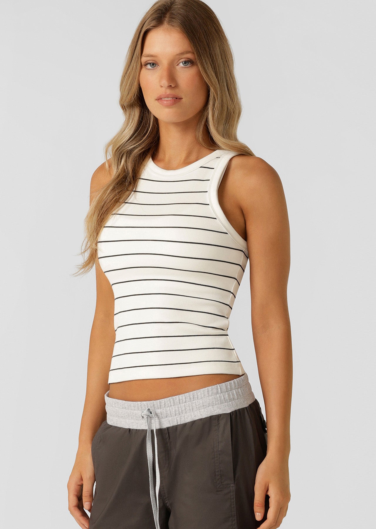 Lorna Jane LJ Basics Stripe Rib Tank - All Time Stripe