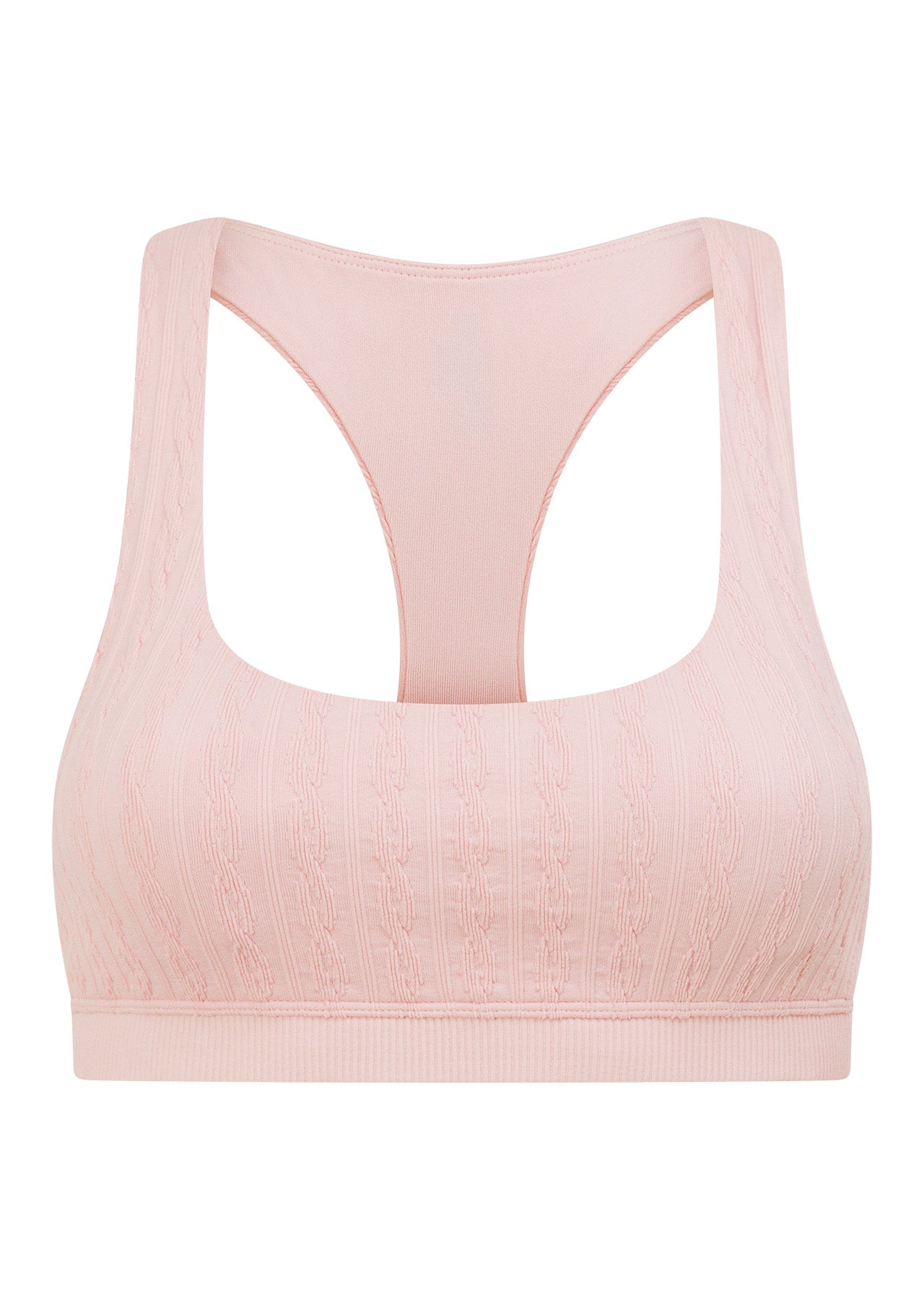 Lorna Jane Cable Seamless Sports Bra - Pale Peony