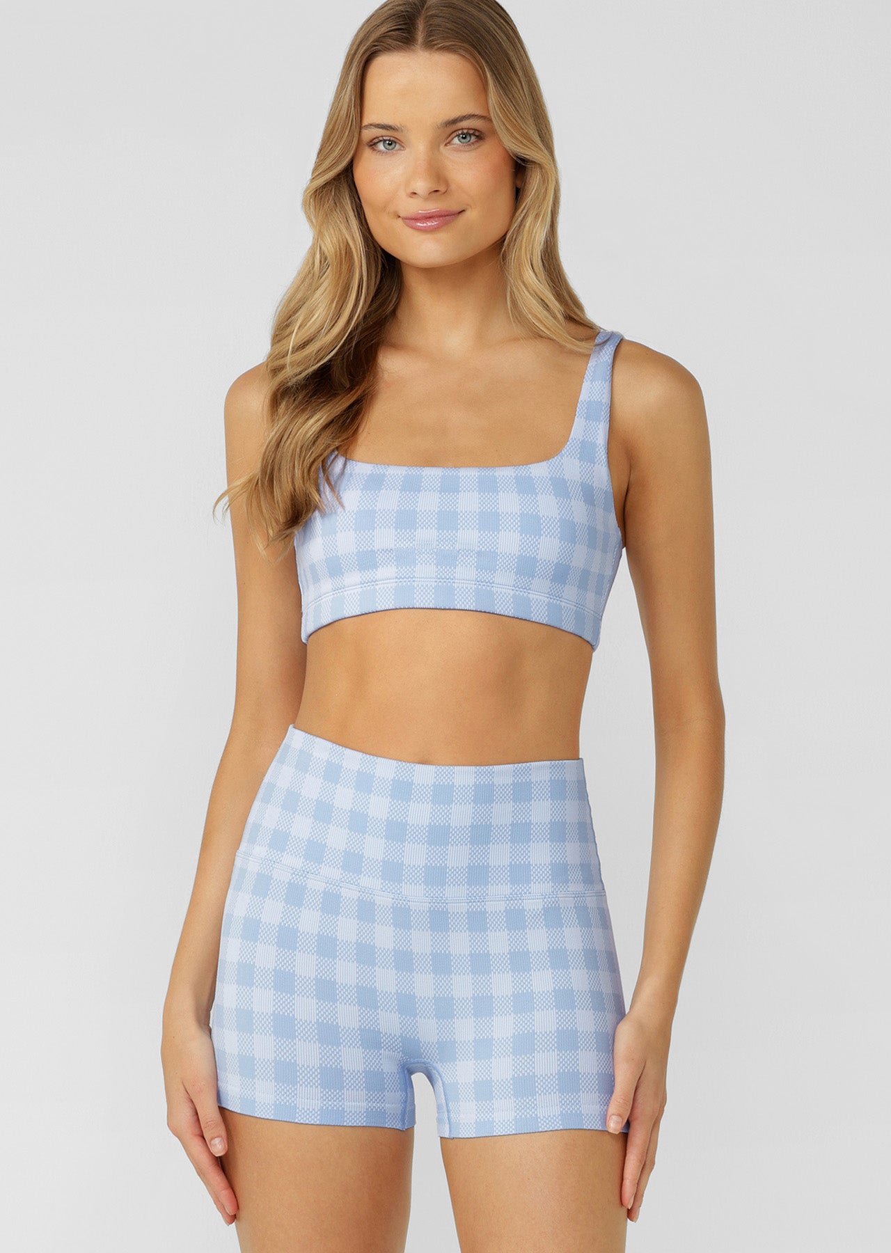 Lorna Jane Sweetheart Gingham Seamless Sports Bra - Sweetheart Gingham