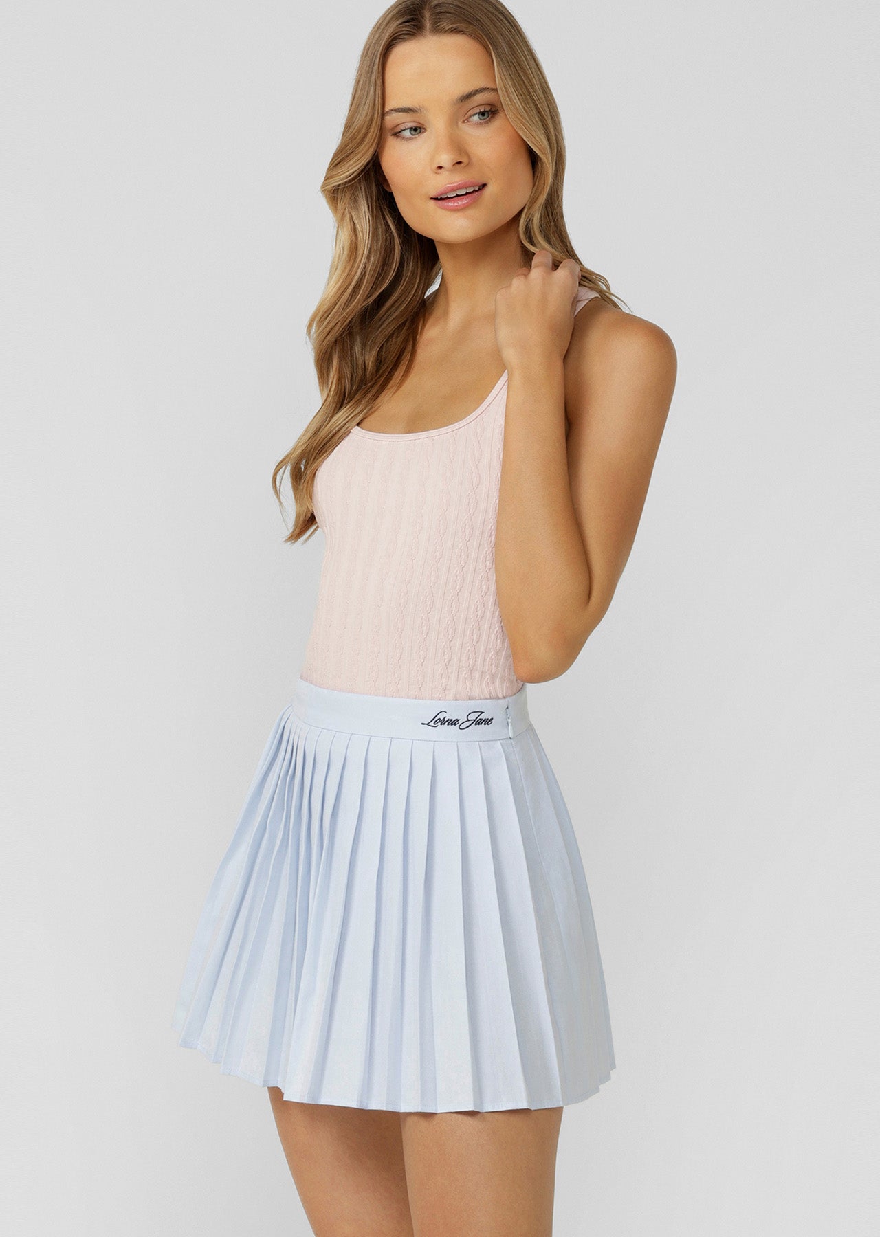 Lorna Jane Cable Seamless Tank - Pale Peony