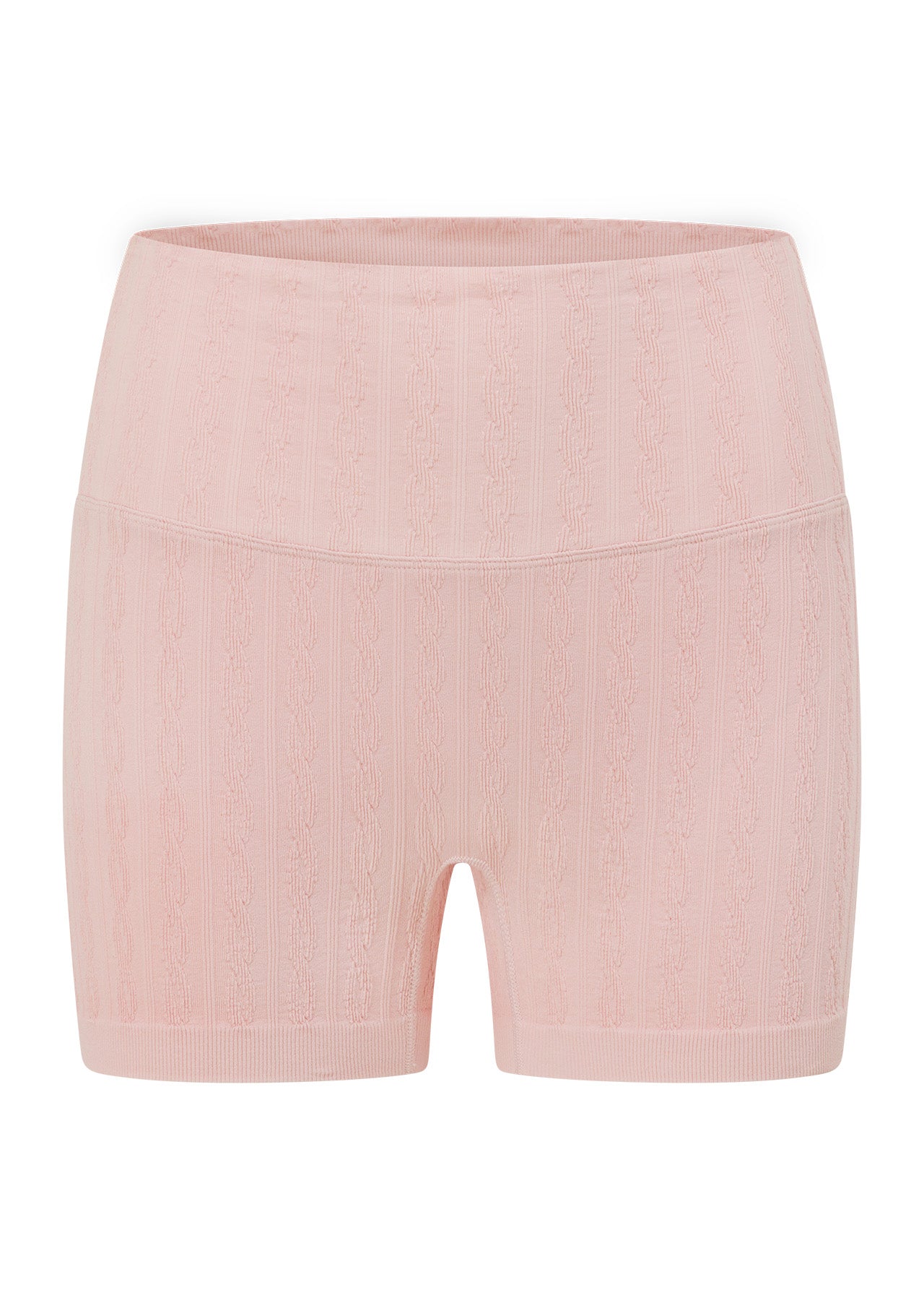 Lorna Jane Cable Seamless 7cm Bike Shorts - Pale Peony