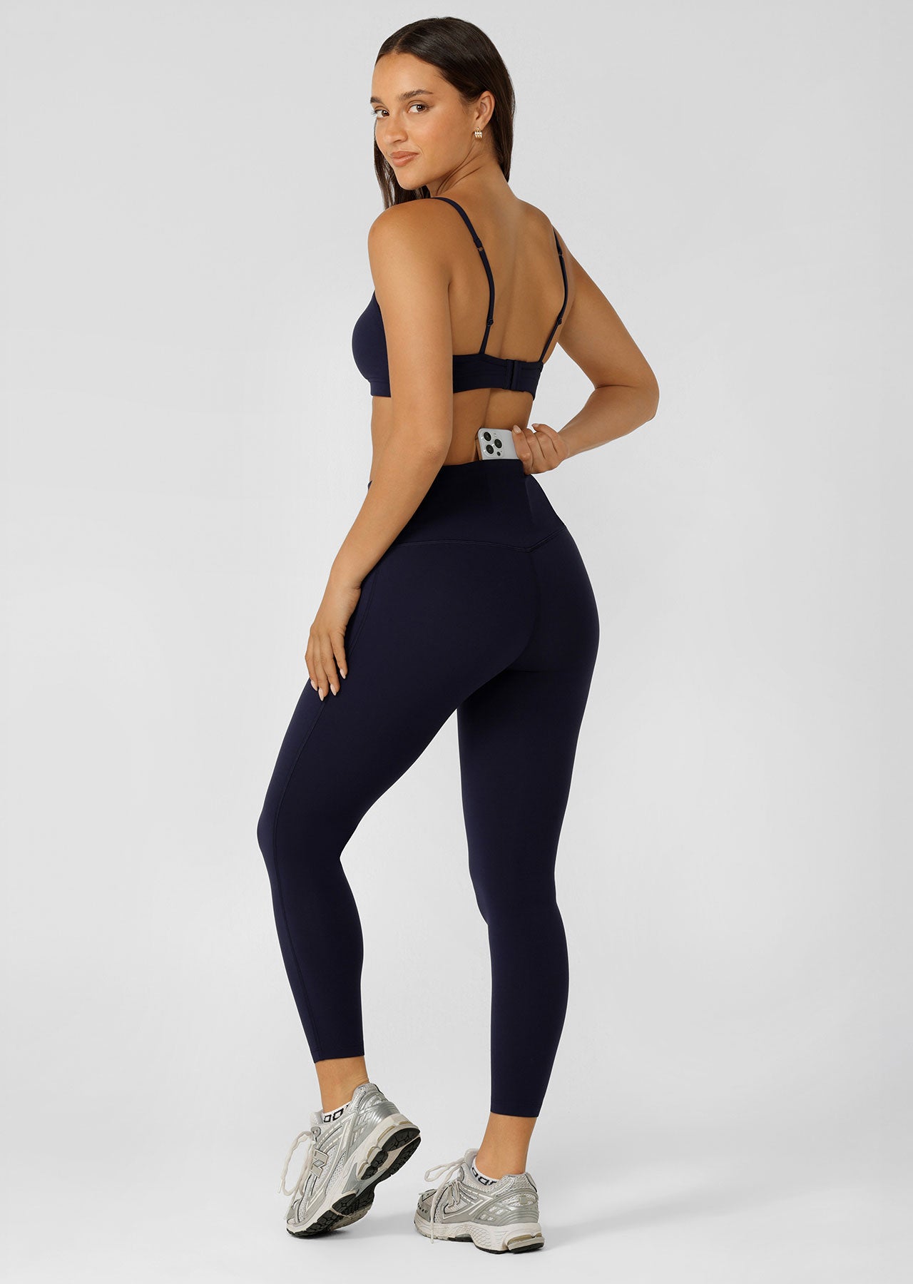 Lorna Jane Limited Edition Lotus No Chafe Ankle Biter Leggings - French Navy