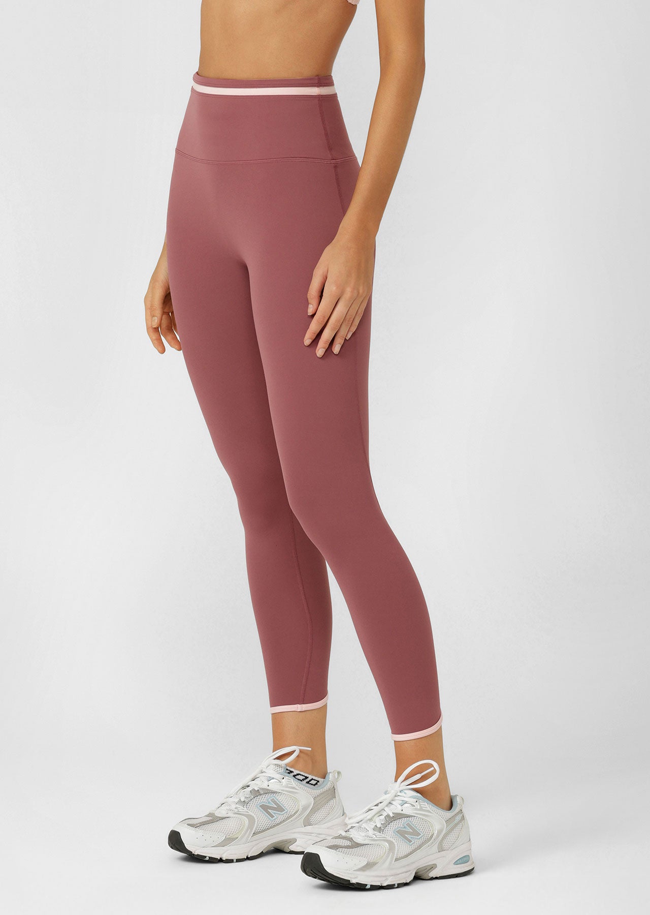 Lorna Jane One To Watch Ankle Biter Leggings - Dark Rose Blush