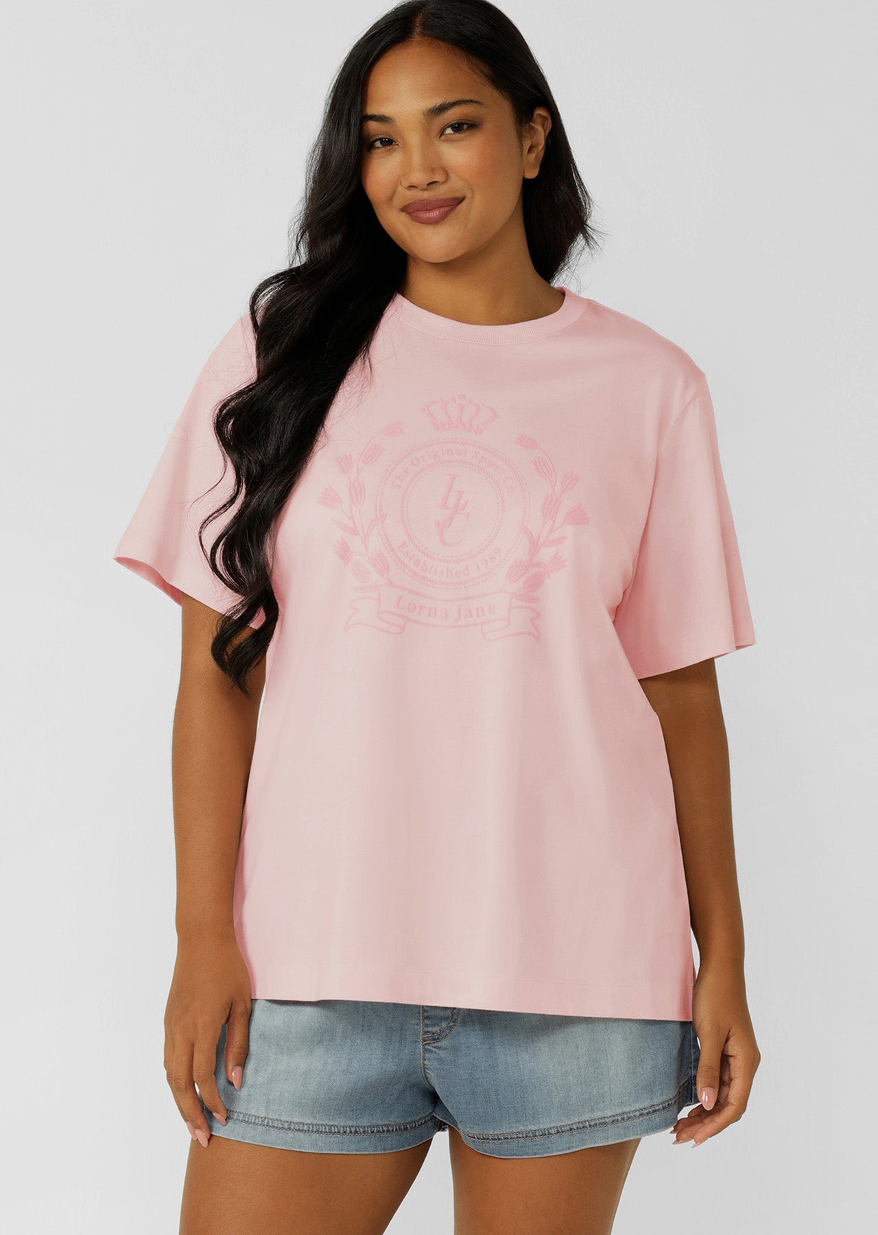 Lorna Jane Chalet Relaxed T-Shirt - Pale Peony