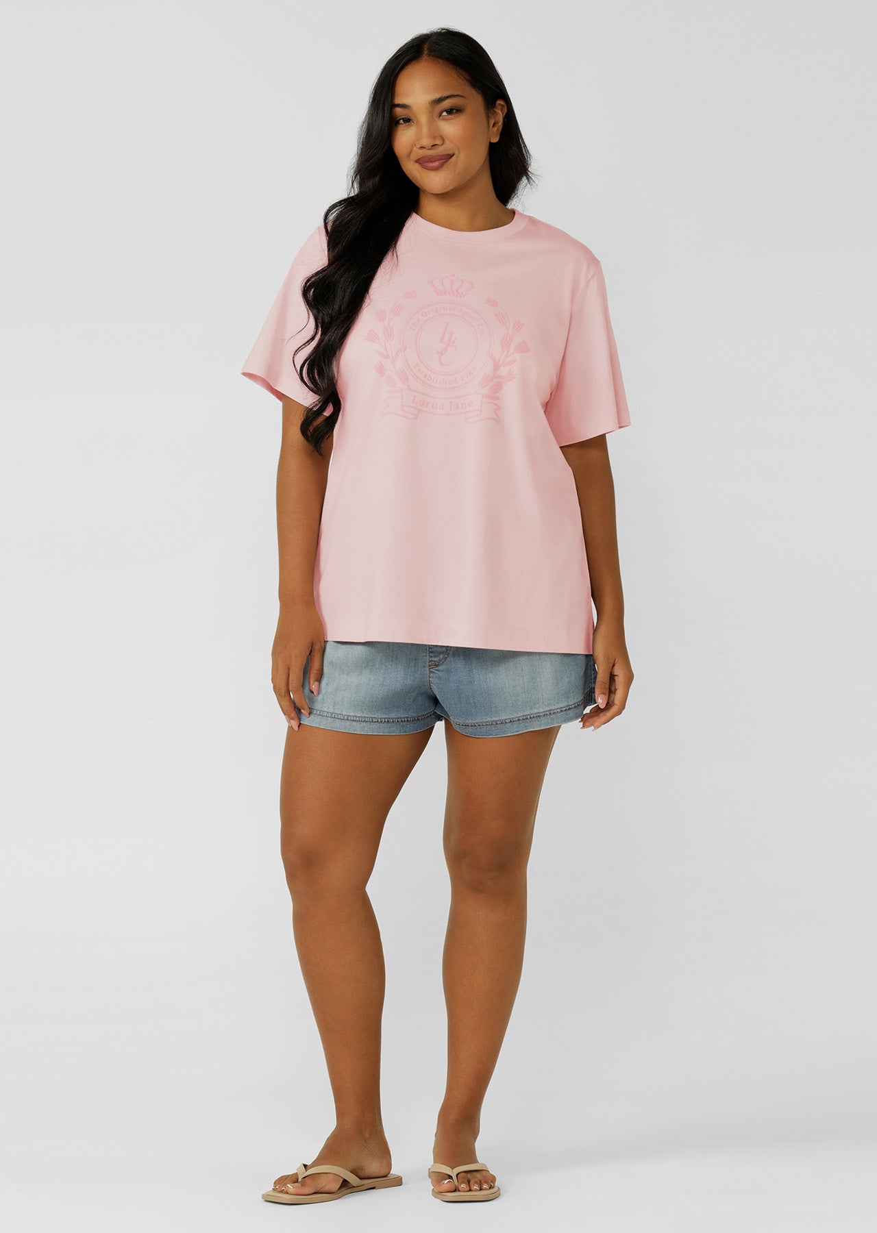 Lorna Jane Chalet Relaxed T-Shirt - Pale Peony