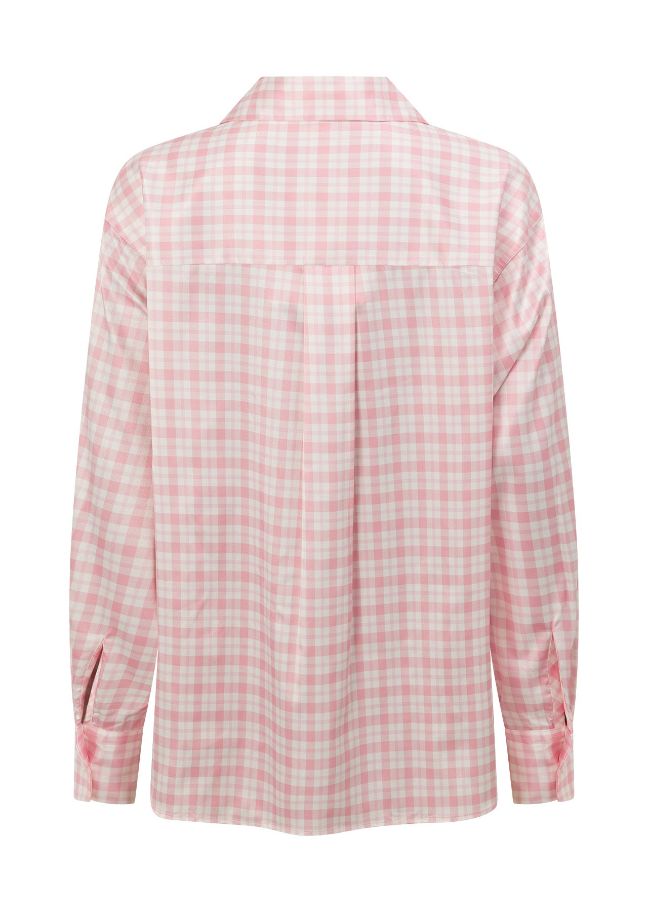 Lorna Jane Love Game Satin Long Sleeve Shirt - Soft Check Print