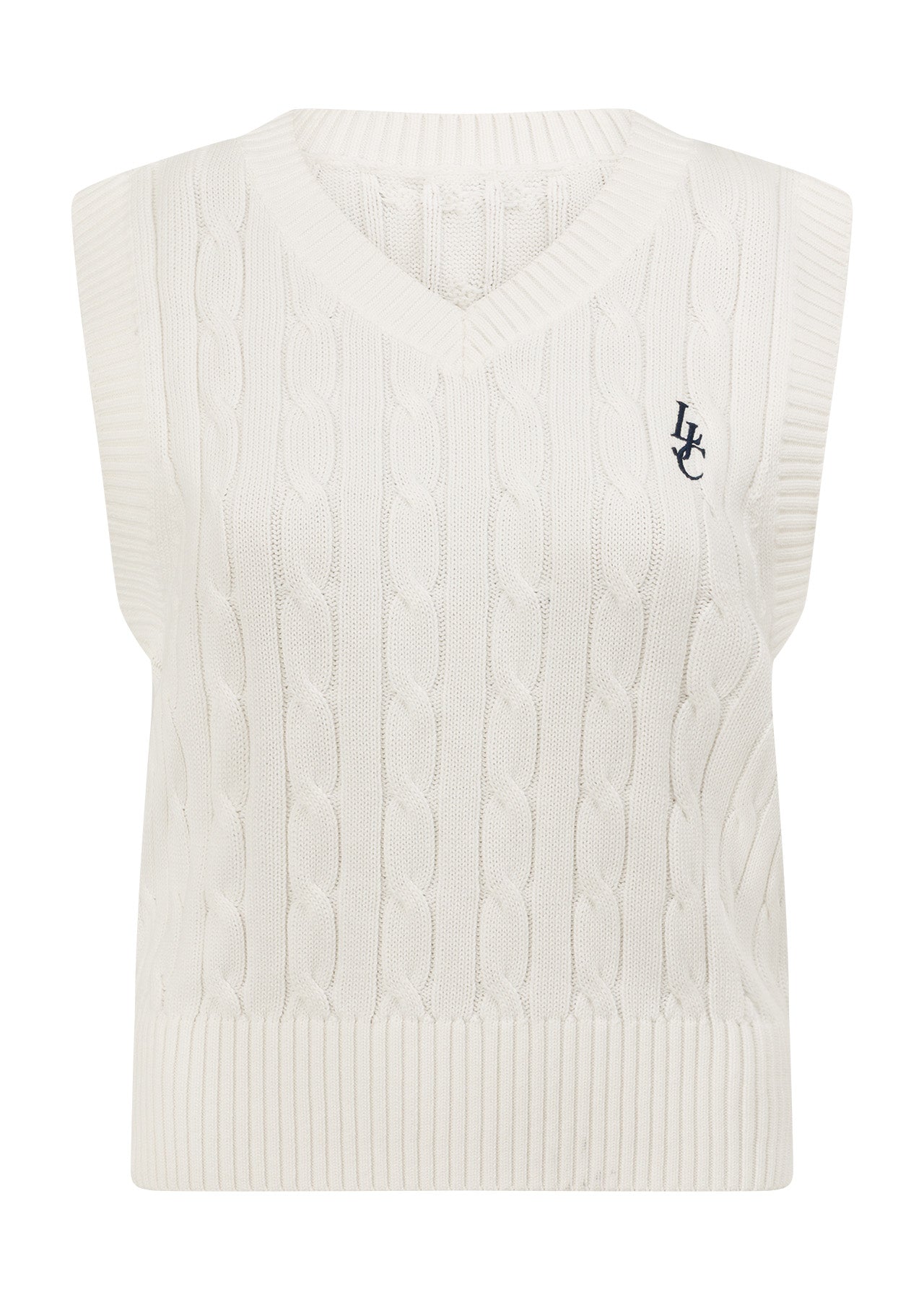 Lorna Jane Country Club Cable Knit Vest - White