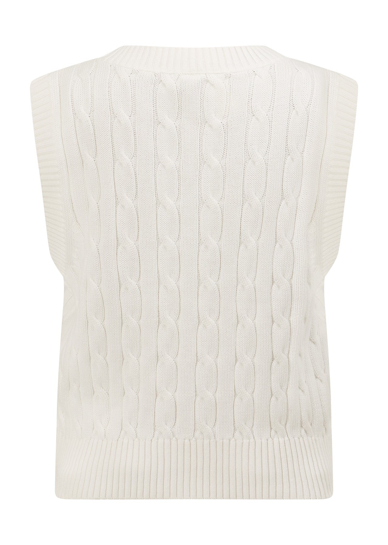 Lorna Jane Country Club Cable Knit Vest - White