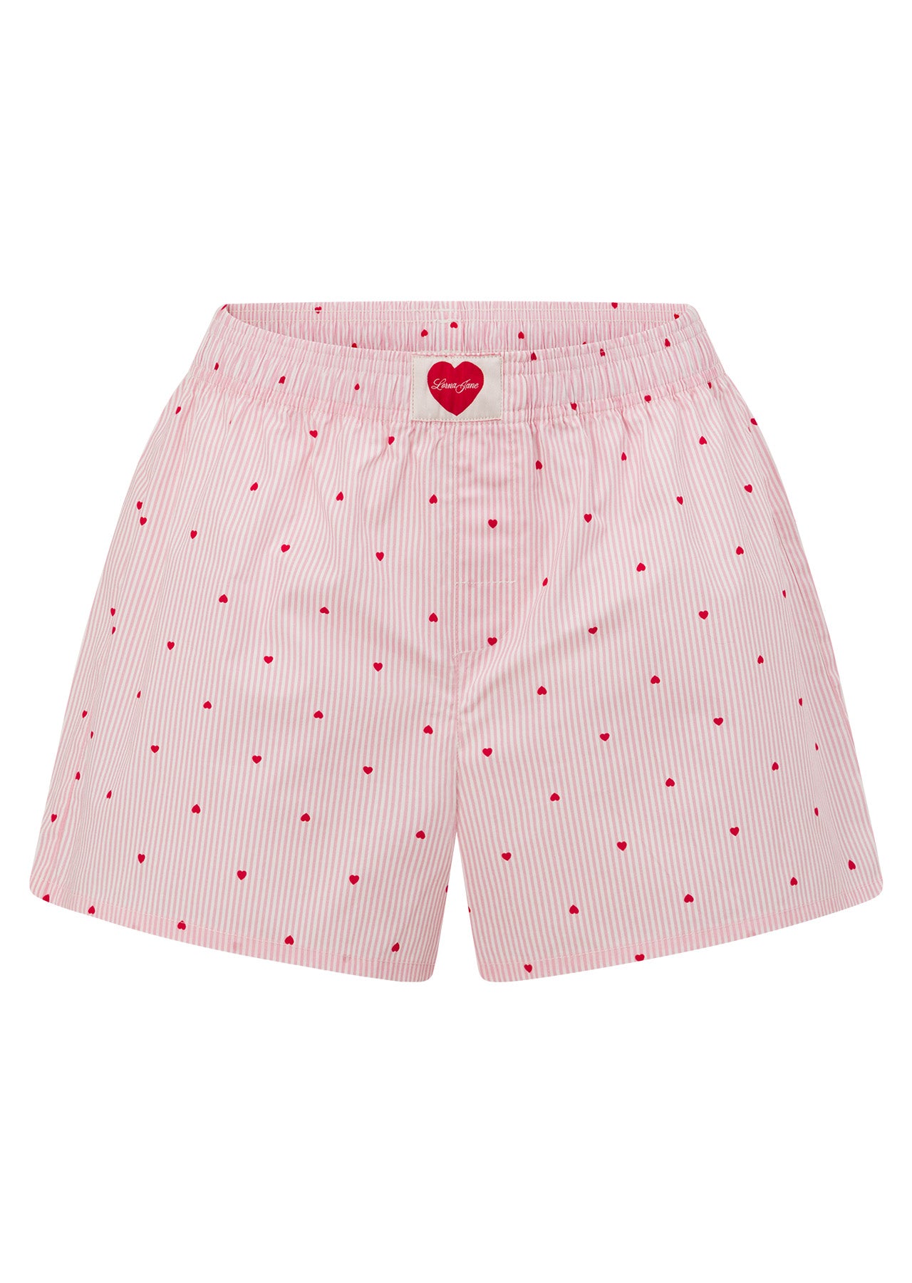 Lorna Jane Love Stripe Shorts - Stripe Heart Print