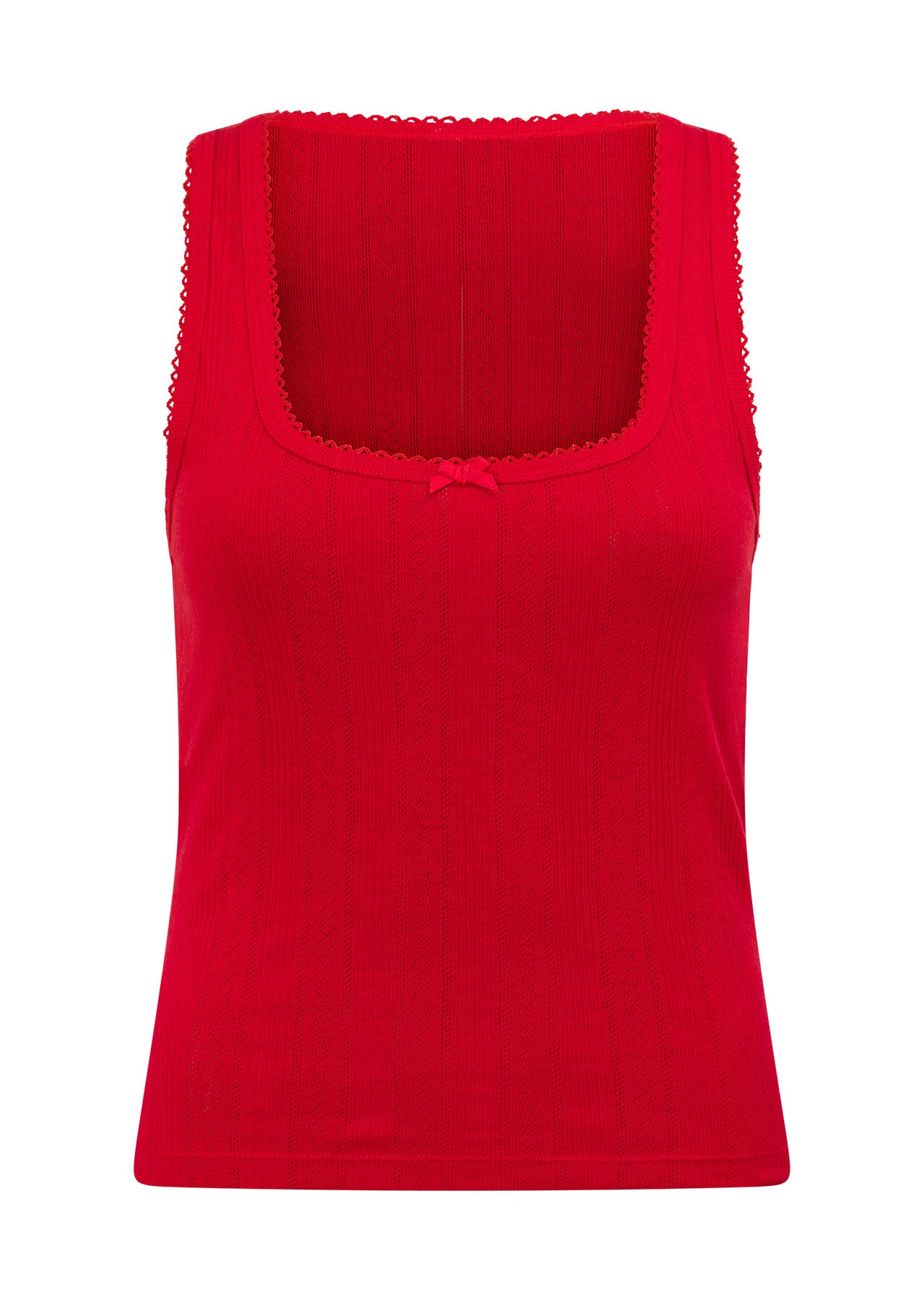 Lorna Jane Mi Amour Pointelle Tank - Rose Red