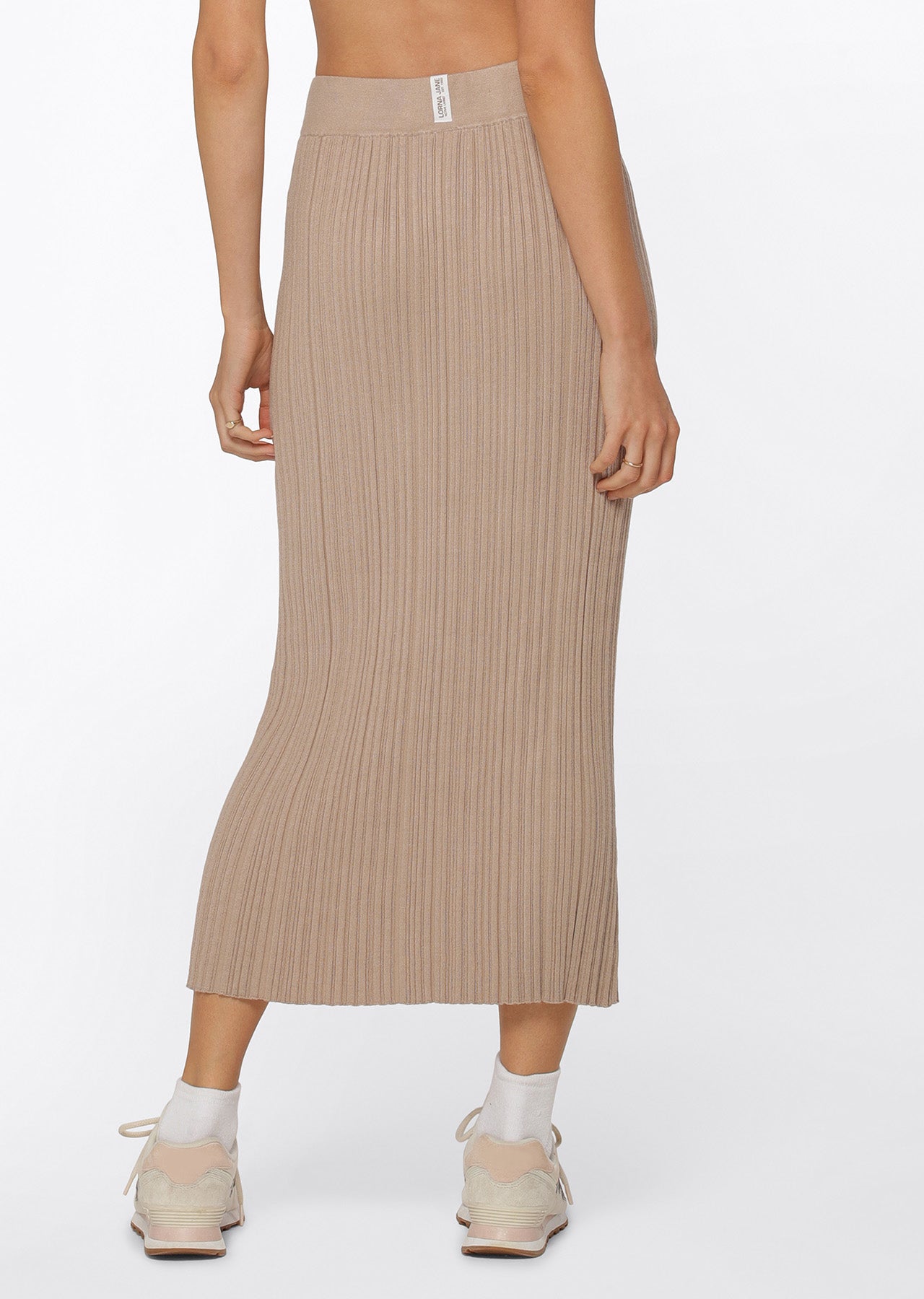 Lorna Jane Knit Rib Midi Skirt - Off-White