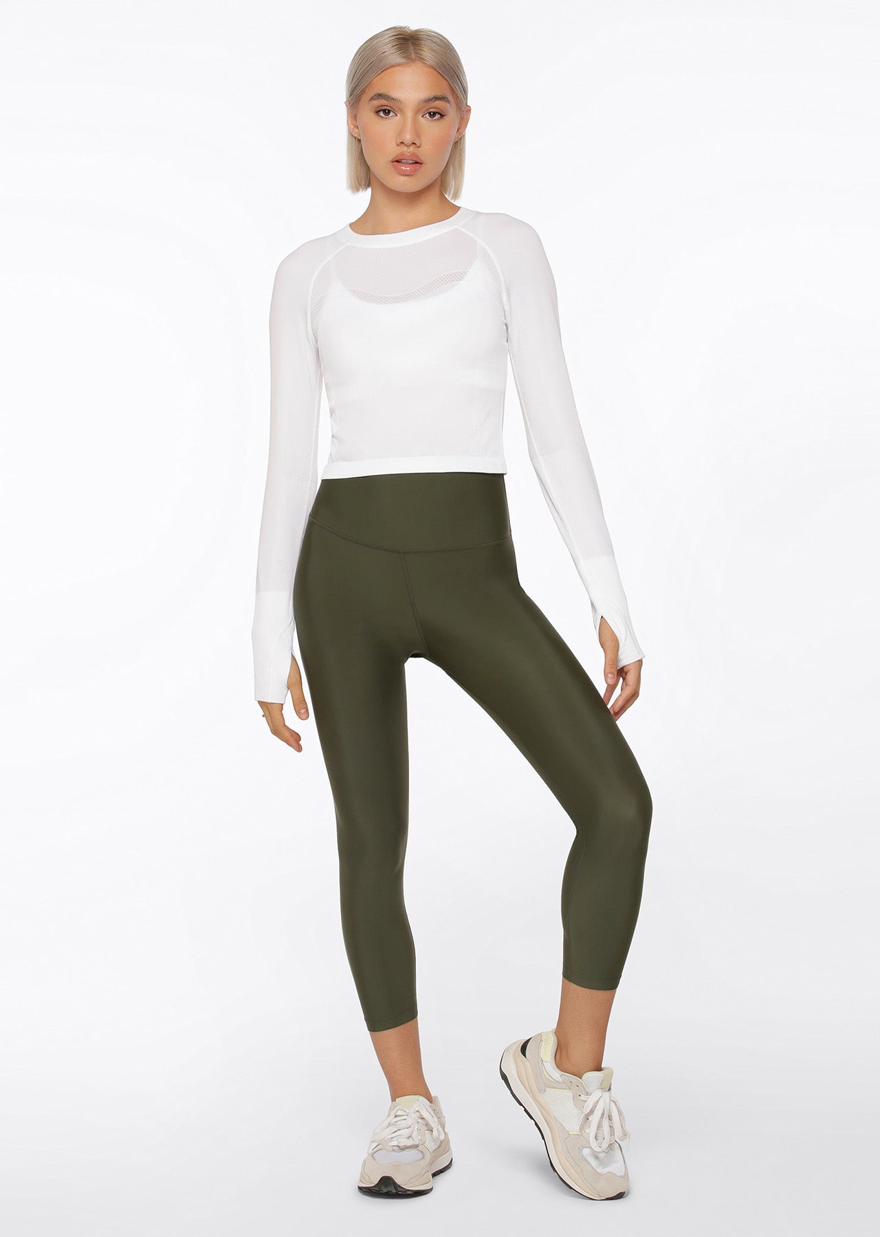 Lorna Jane Cool Touch Lotus Ankle Biter Leggings - Luxury Green