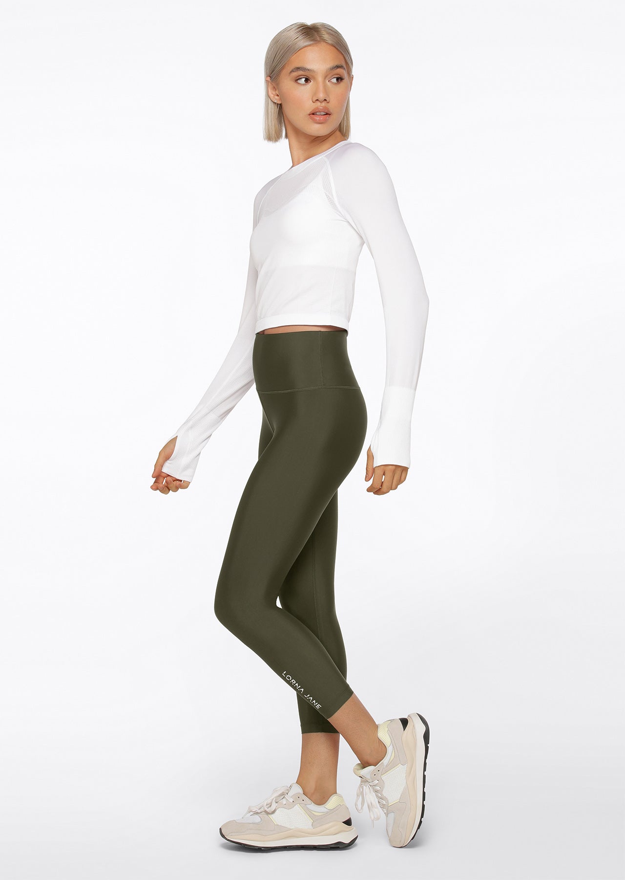 Lorna Jane Cool Touch Lotus Ankle Biter Leggings - Luxury Green
