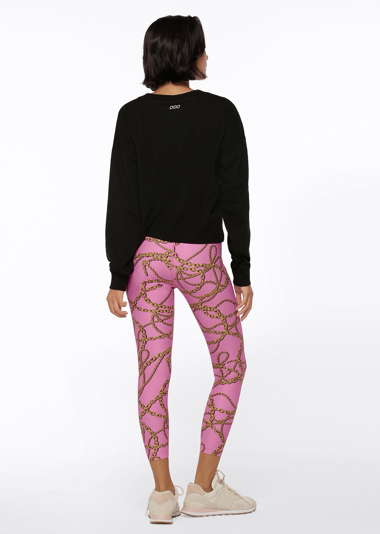 Lorna Jane Chain Cropped Long Sleeve Top - Black