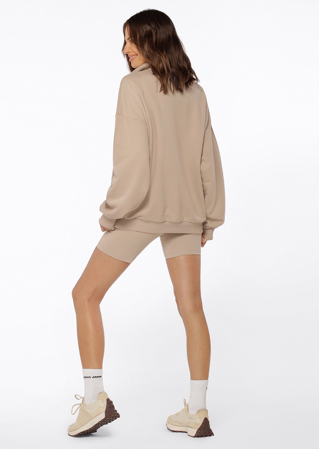 Lorna Jane LJ Sport Quarter Zip Sweat - Off White