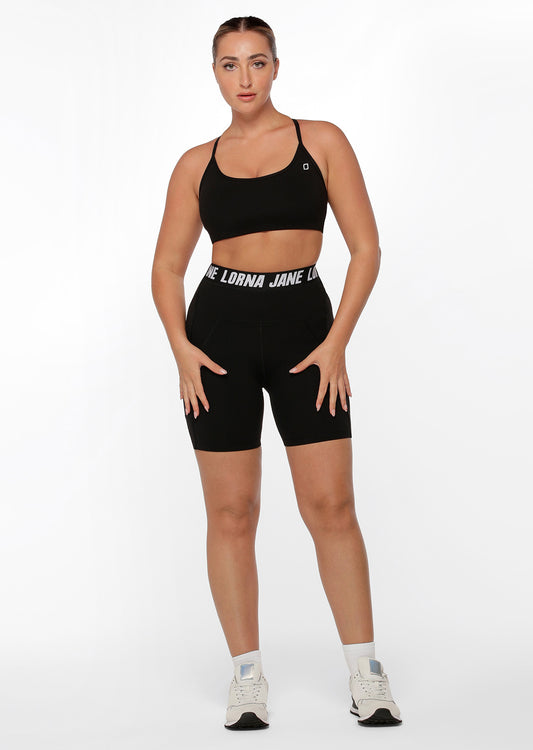 Lorna Jane Relay Booty Phone Pocket Bike Shorts - Black
