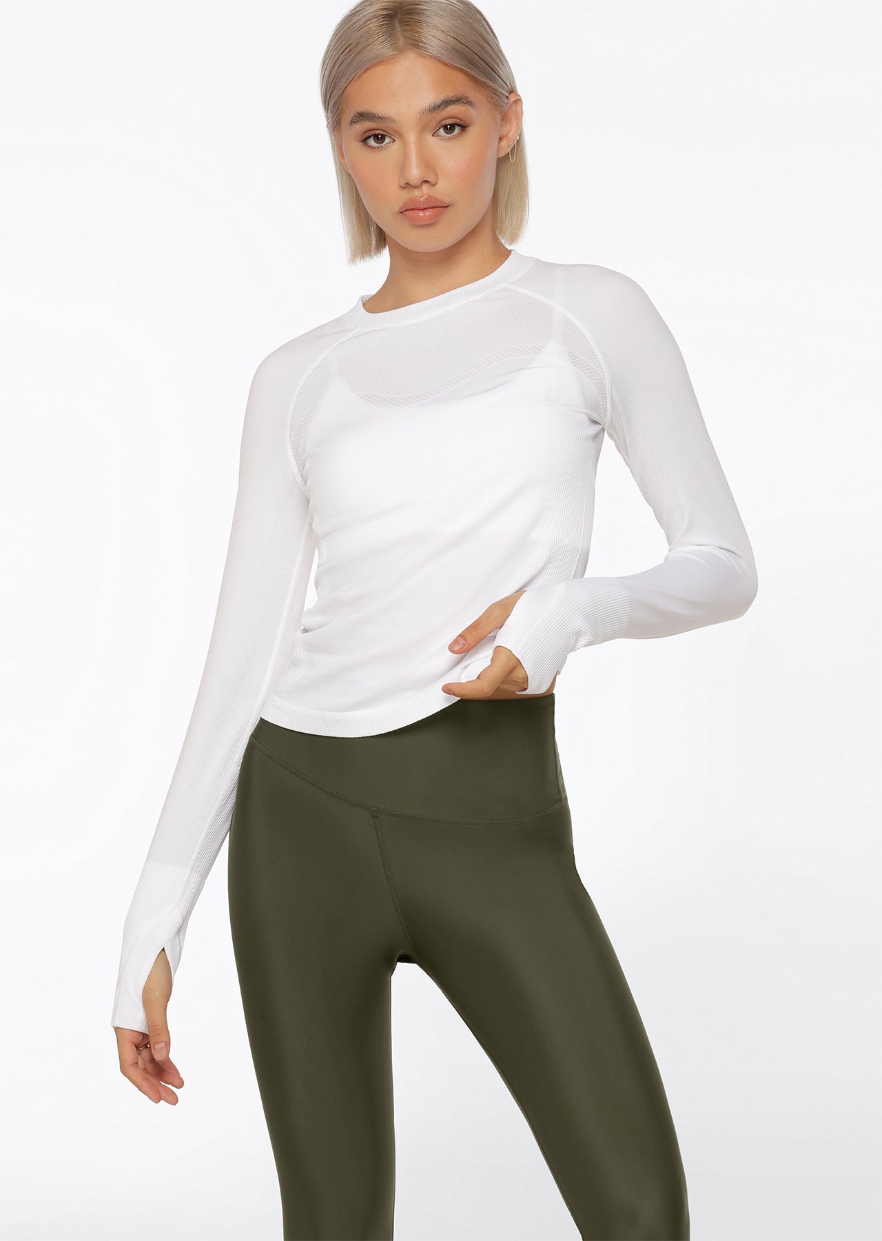 Lorna Jane Dynamic Seamless Long Sleeve Top - White