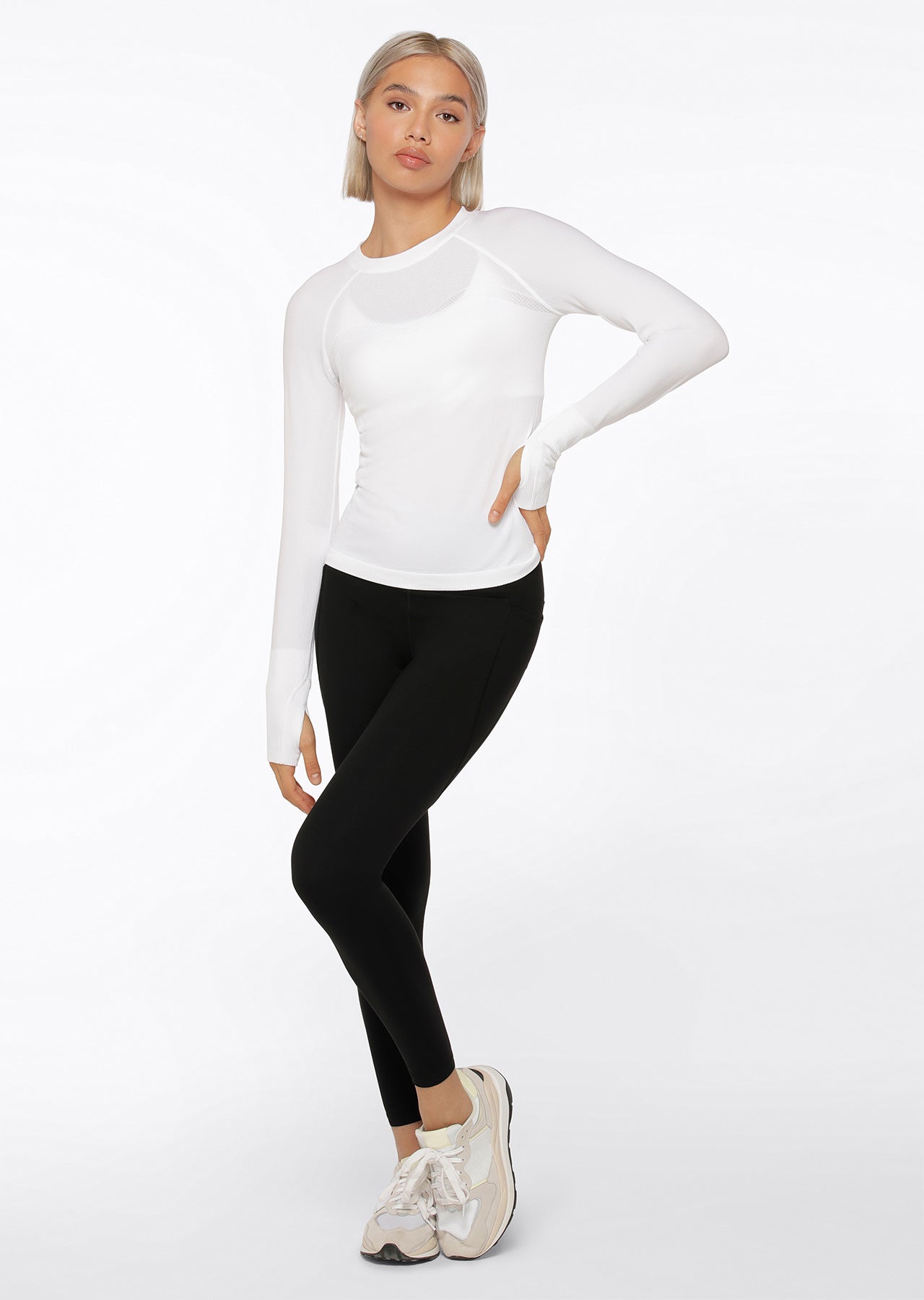 Lorna Jane Dynamic Seamless Long Sleeve Top - White