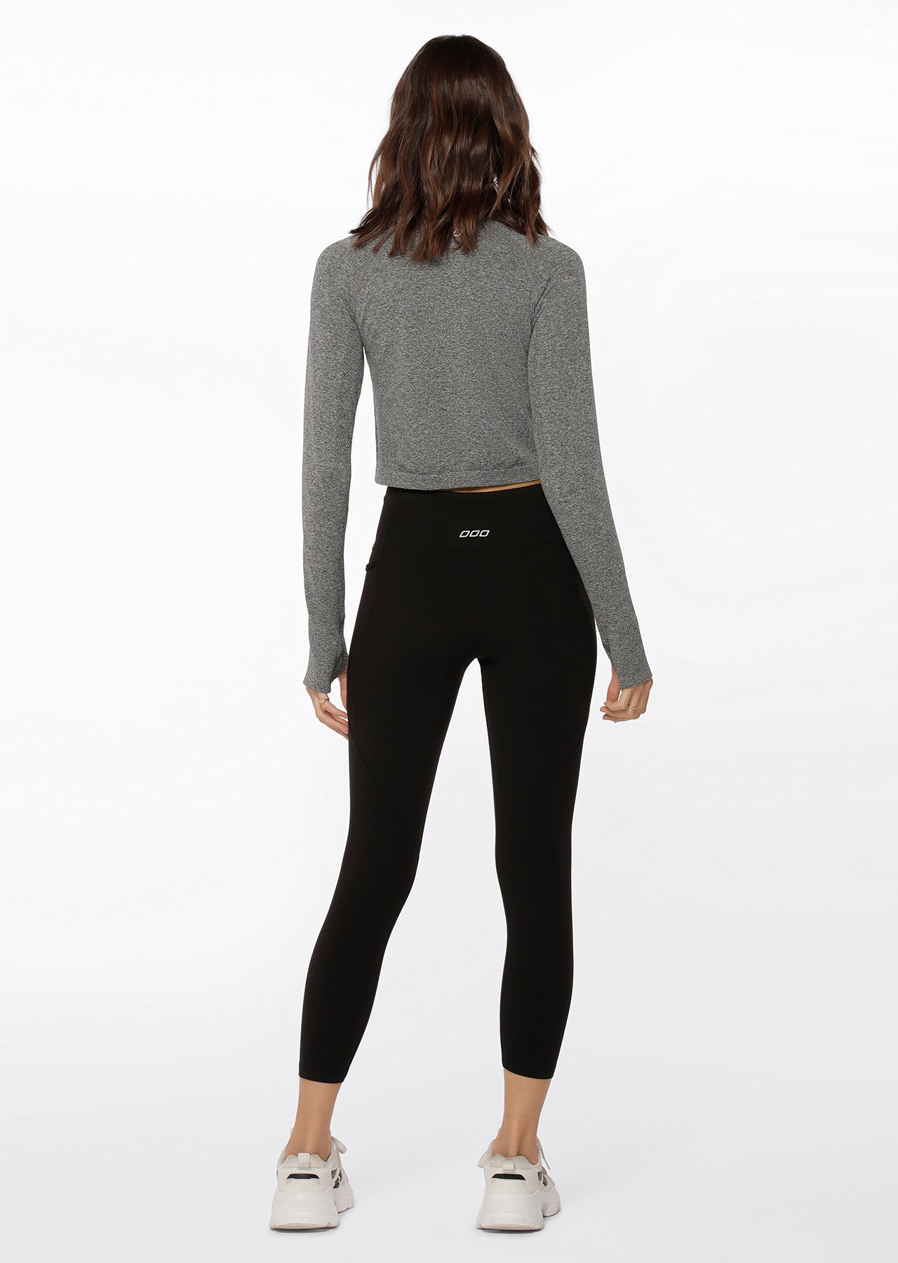Lorna Jane Dynamic Seamless Cropped Long Sleeve Top - Char Marl