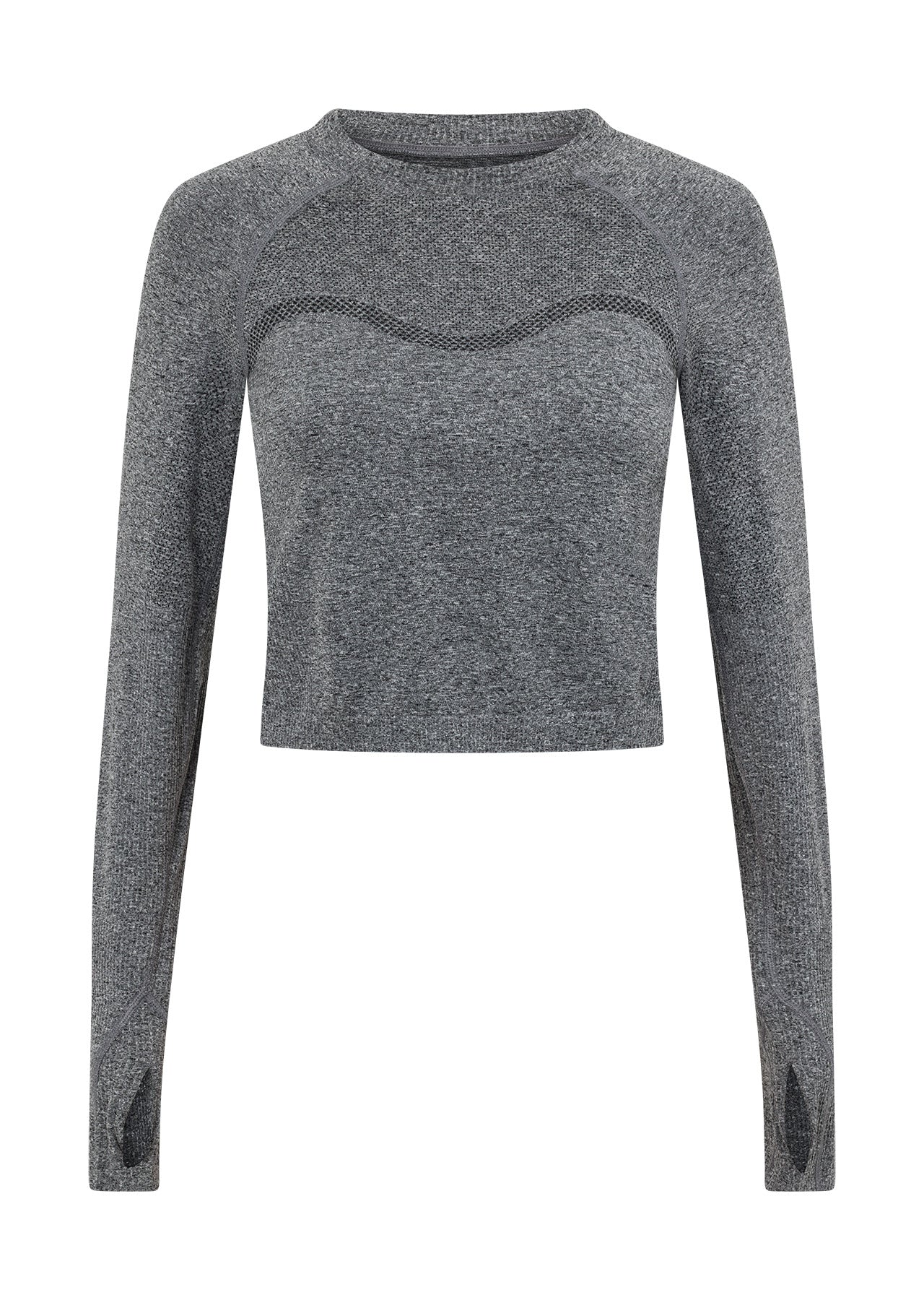 Lorna Jane Dynamic Seamless Cropped Long Sleeve Top - Char Marl